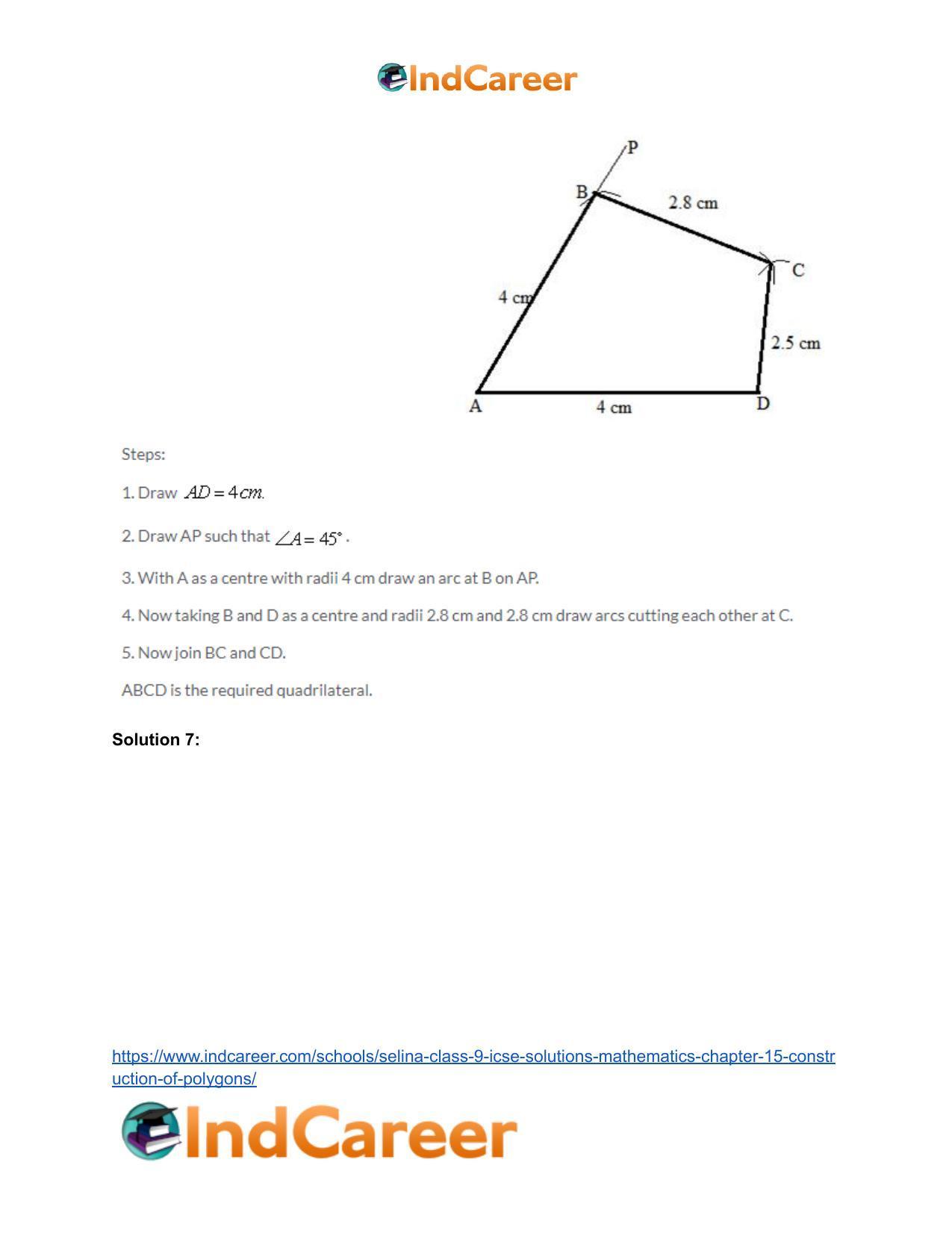 Selina Class 9 ICSE Solutions Mathematics : Chapter 15- Construction of Polygons - Page 8