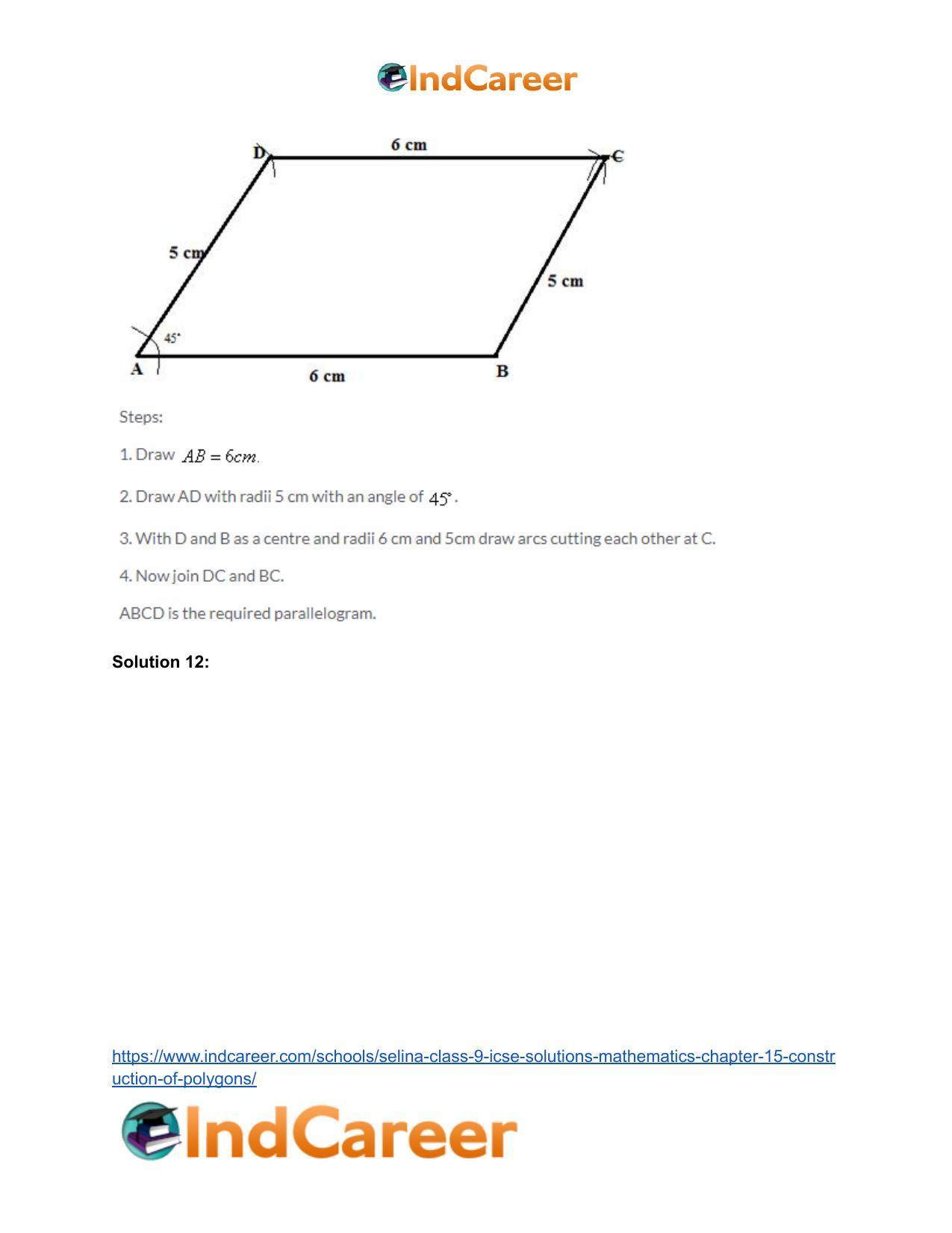 Selina Class 9 ICSE Solutions Mathematics : Chapter 15- Construction of Polygons - Page 13