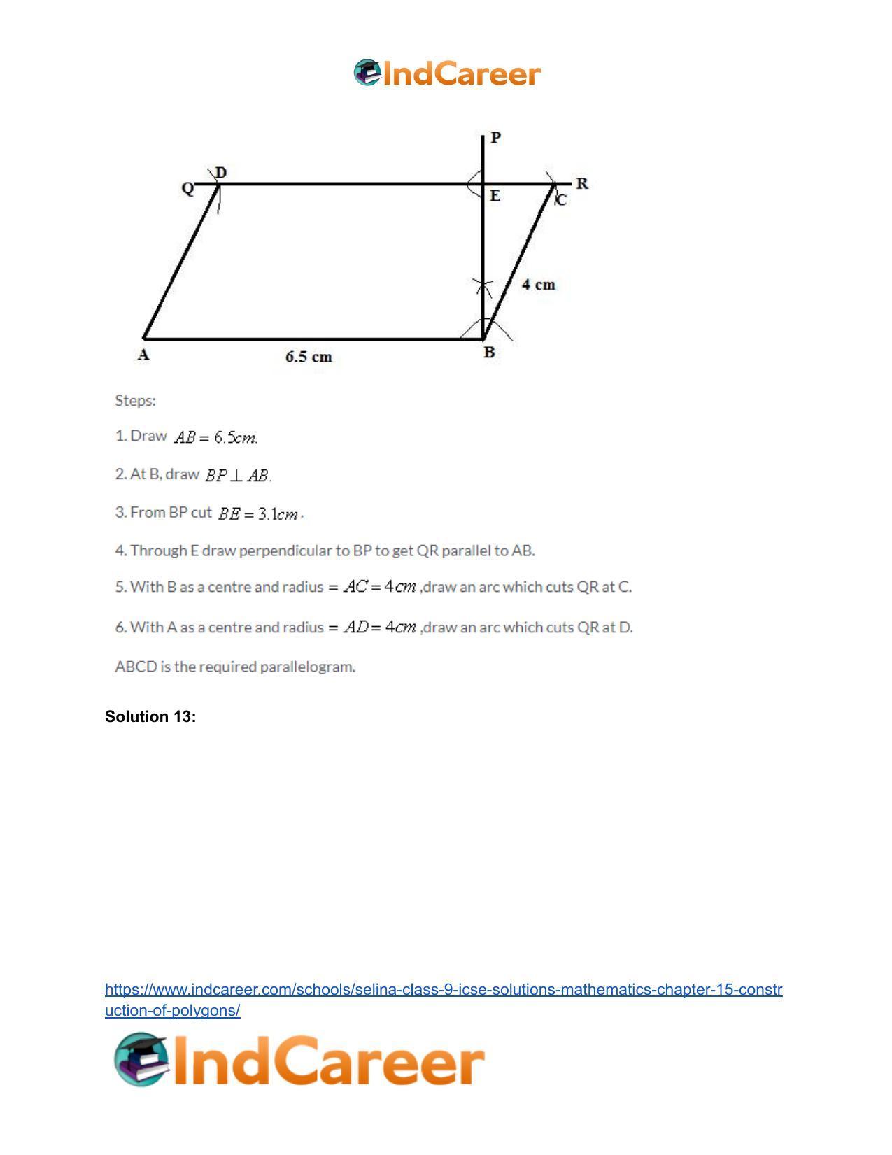Selina Class 9 ICSE Solutions Mathematics : Chapter 15- Construction of Polygons - Page 14