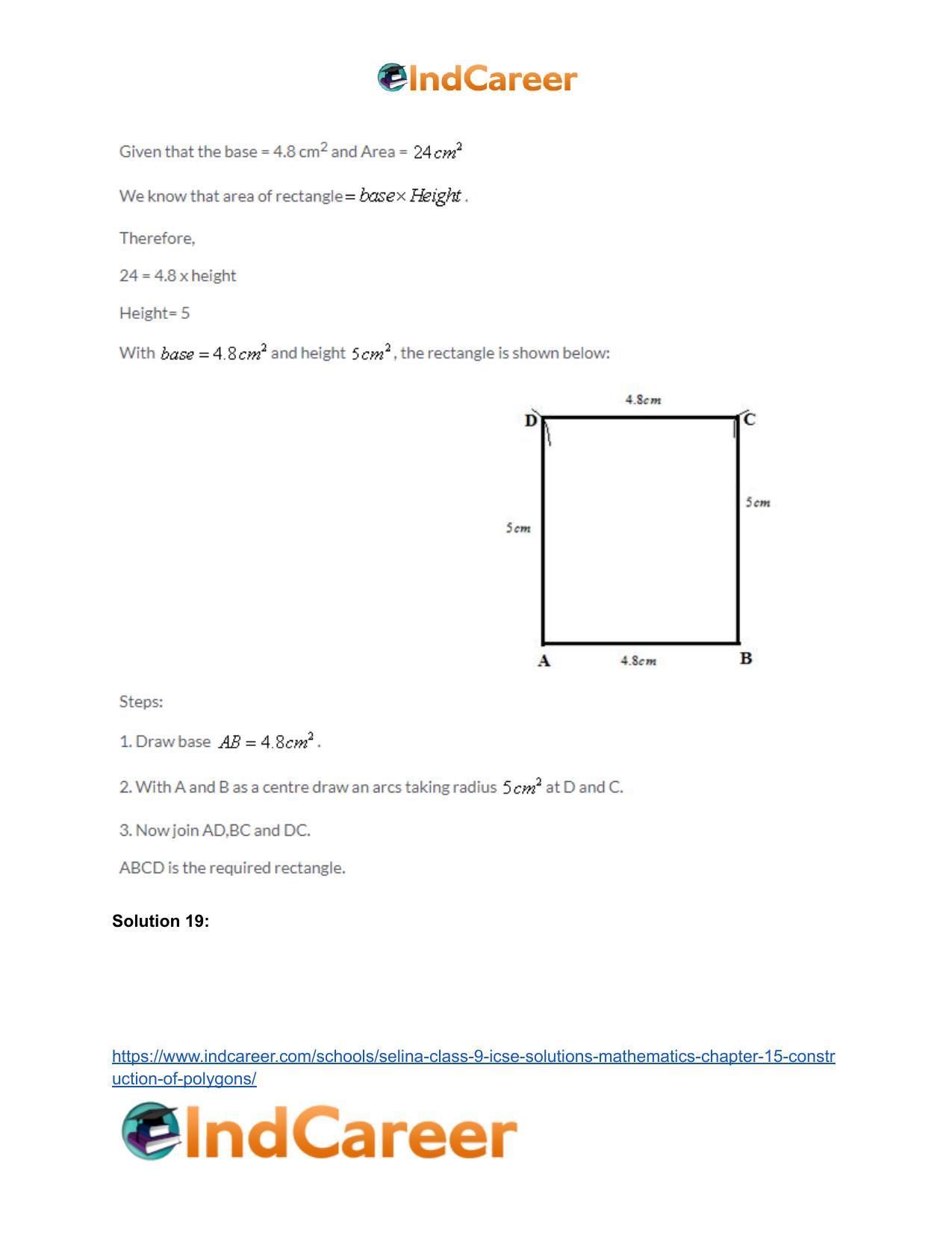 Selina Class 9 ICSE Solutions Mathematics : Chapter 15- Construction of Polygons - Page 20
