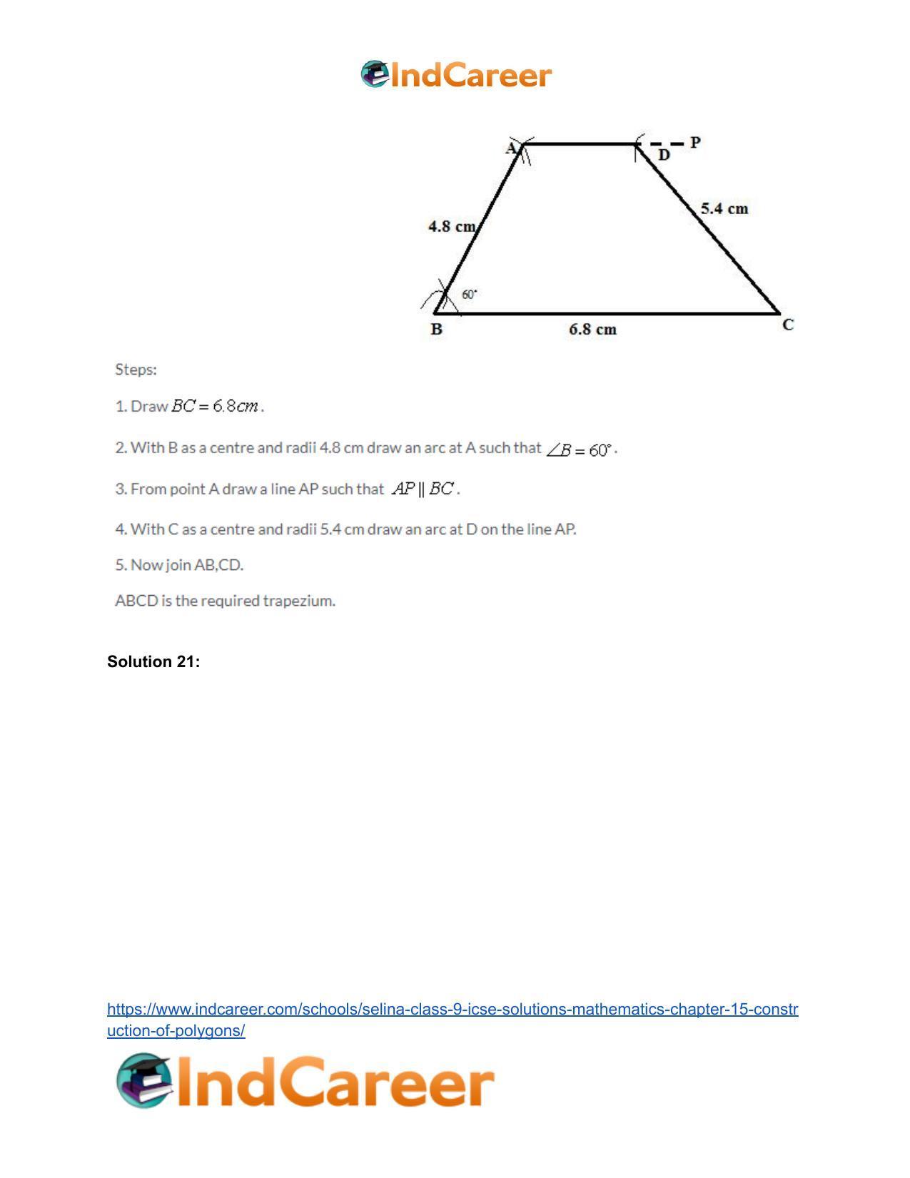 Selina Class 9 ICSE Solutions Mathematics : Chapter 15- Construction of Polygons - Page 22
