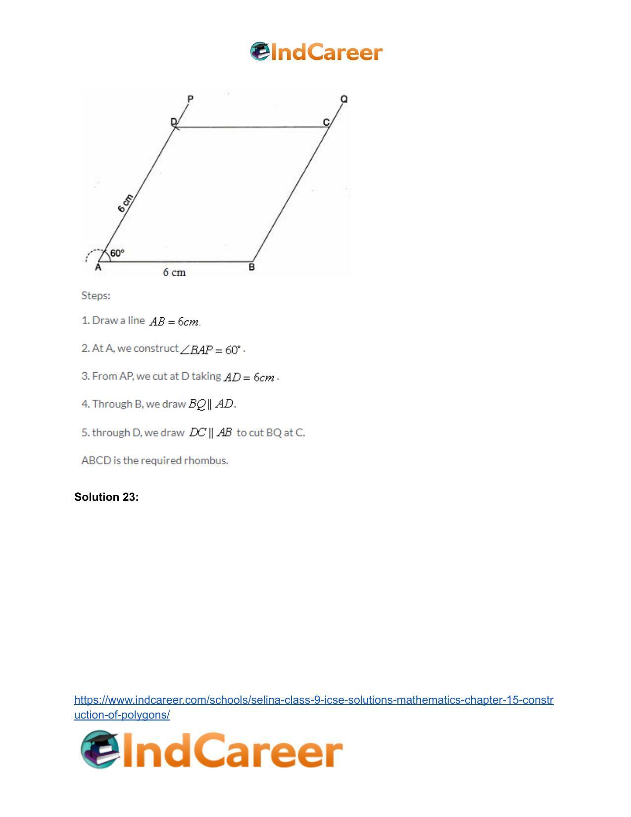 Selina Class 9 ICSE Solutions Mathematics : Chapter 15- Construction of Polygons - Page 24