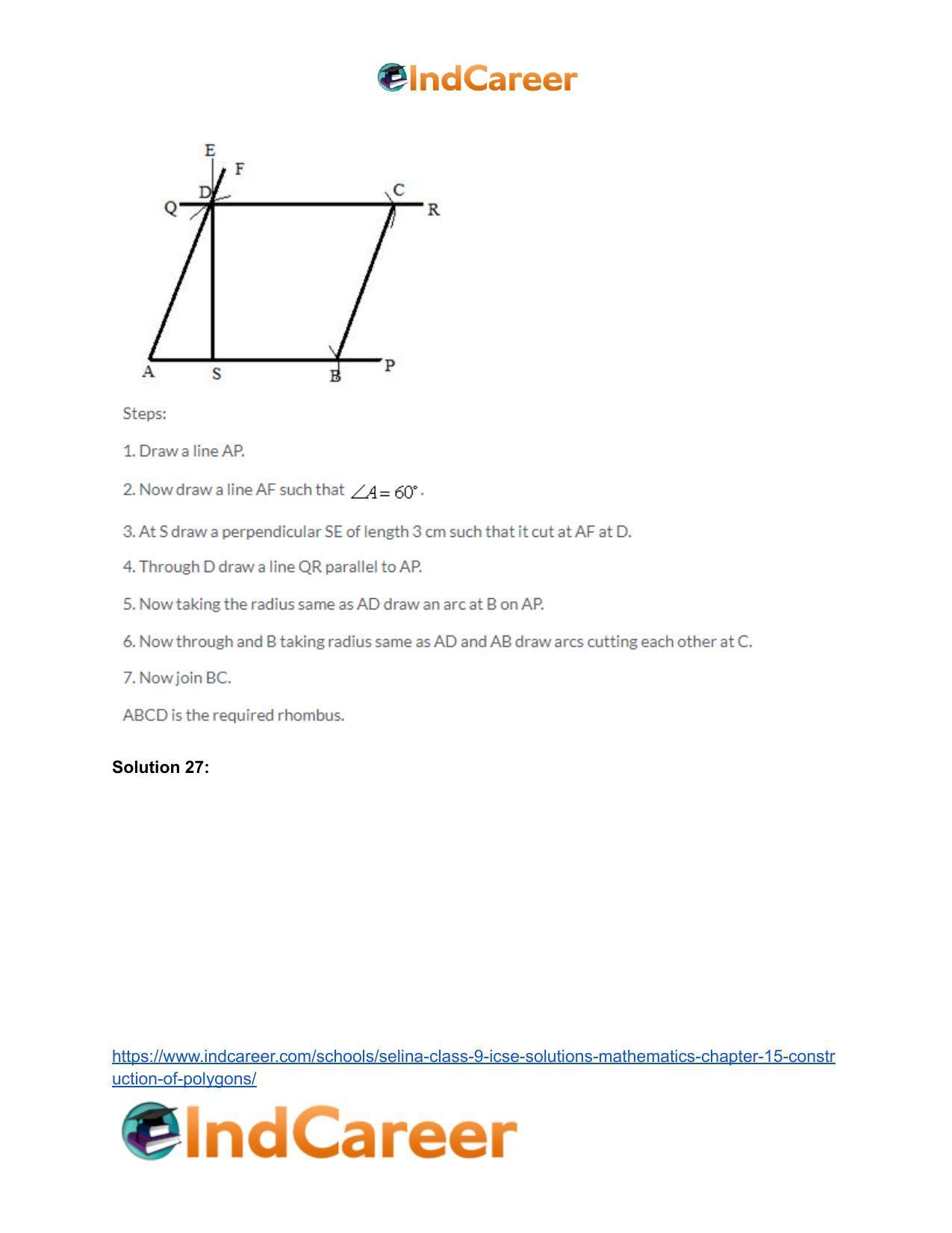 Selina Class 9 ICSE Solutions Mathematics : Chapter 15- Construction of Polygons - Page 28