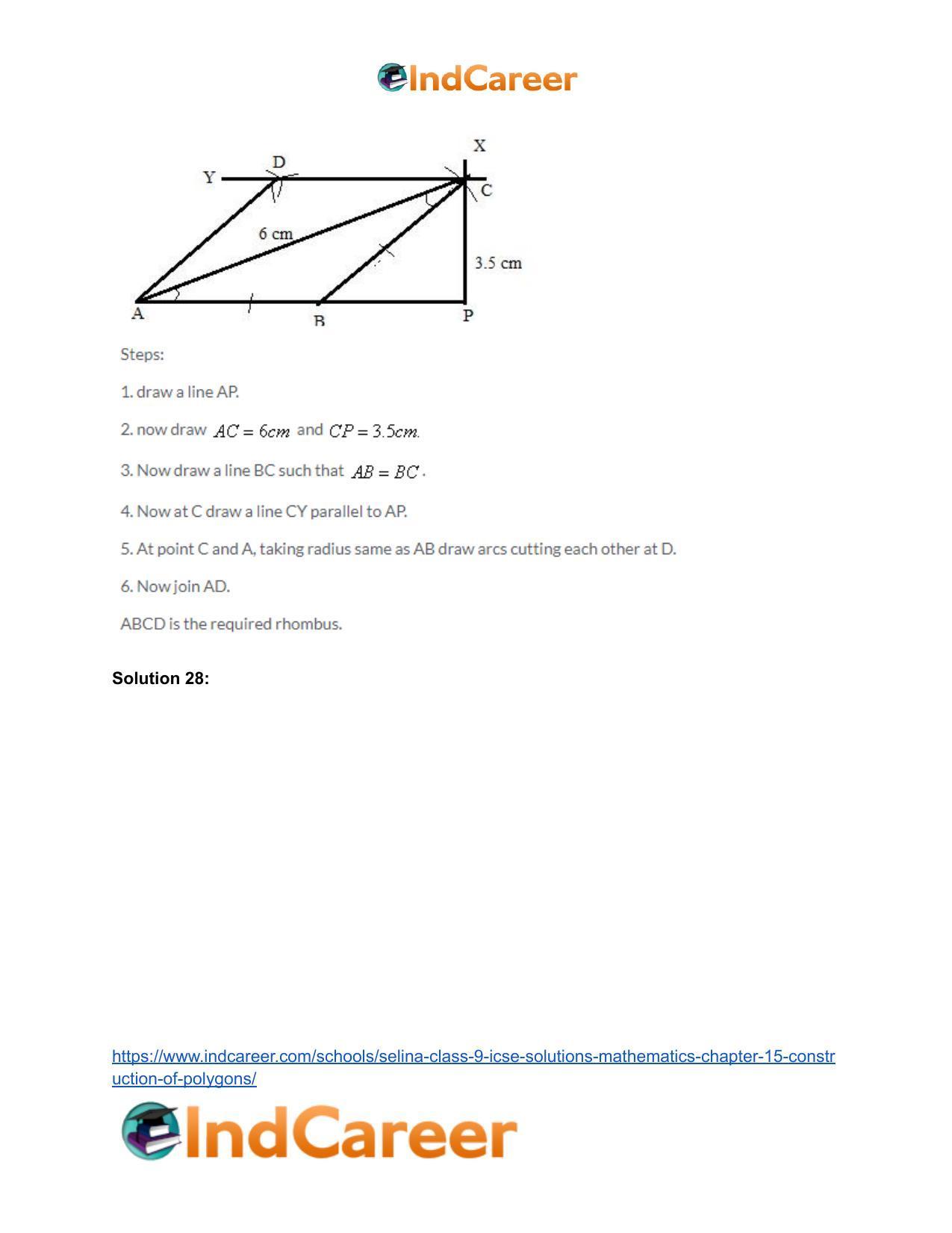 Selina Class 9 ICSE Solutions Mathematics : Chapter 15- Construction of Polygons - Page 29
