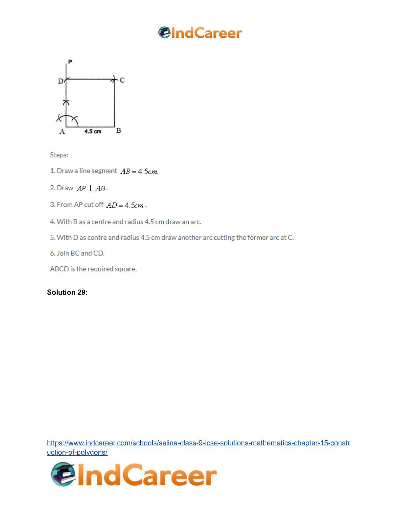 Selina Class 9 ICSE Solutions Mathematics : Chapter 15- Construction of Polygons - Page 30