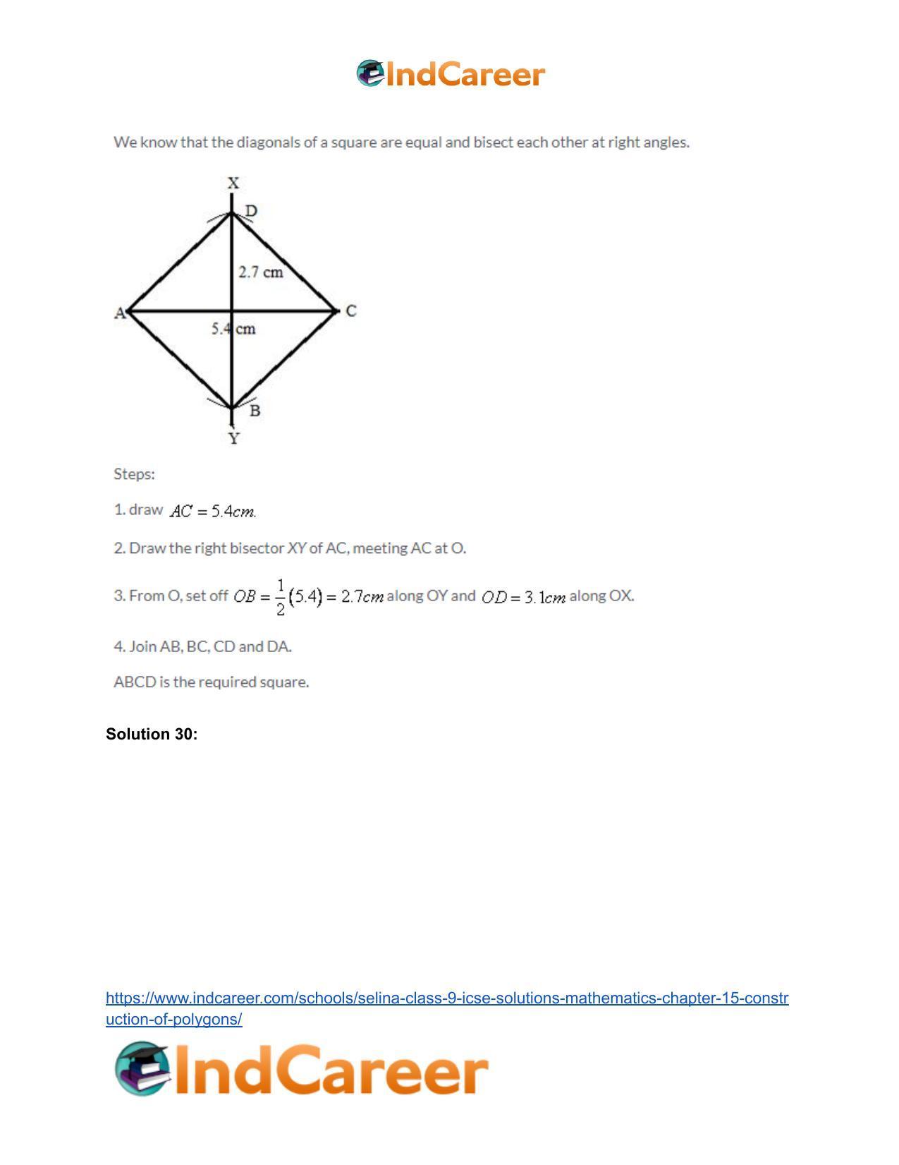 Selina Class 9 ICSE Solutions Mathematics : Chapter 15- Construction of Polygons - Page 31
