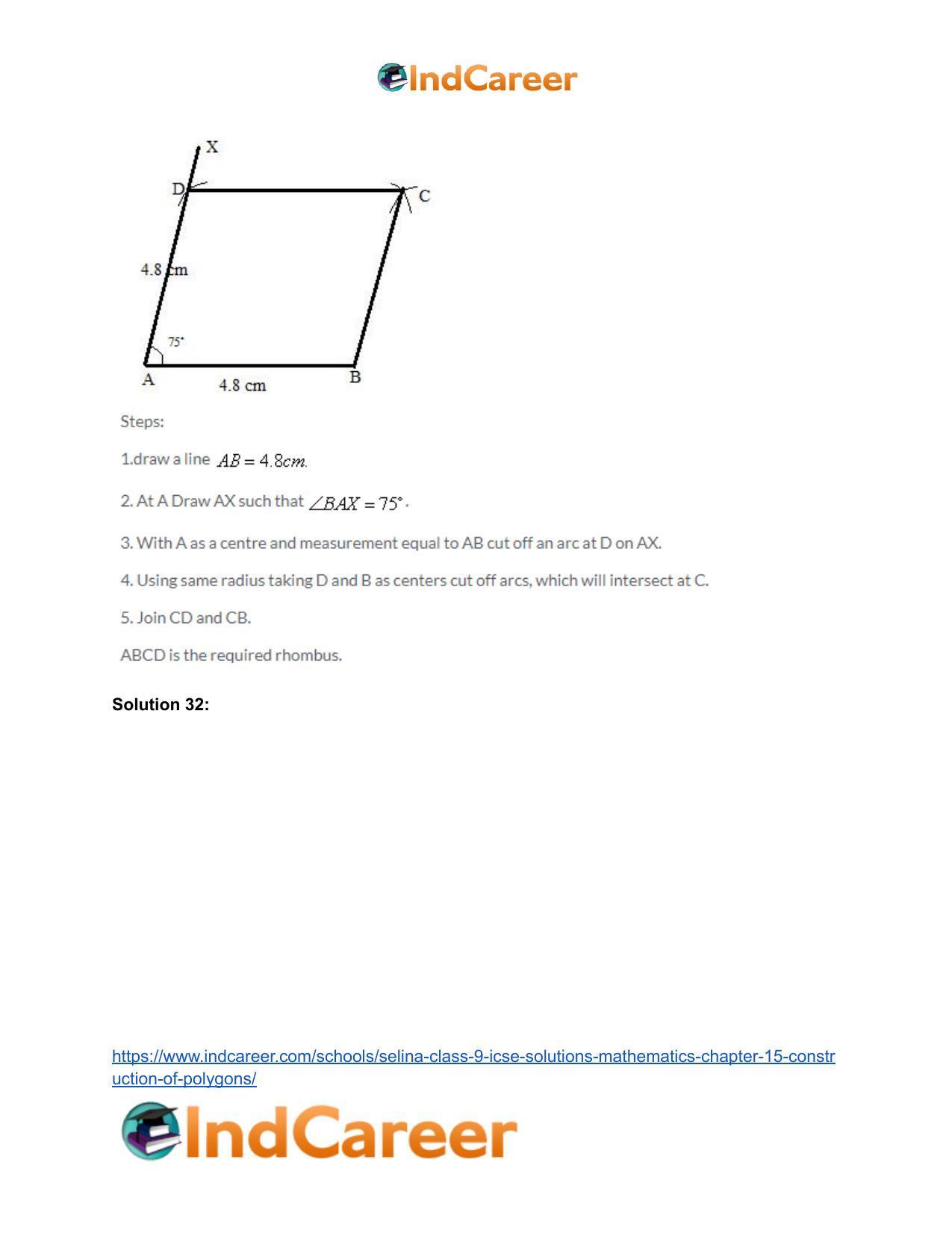 Selina Class 9 ICSE Solutions Mathematics : Chapter 15- Construction of Polygons - Page 33