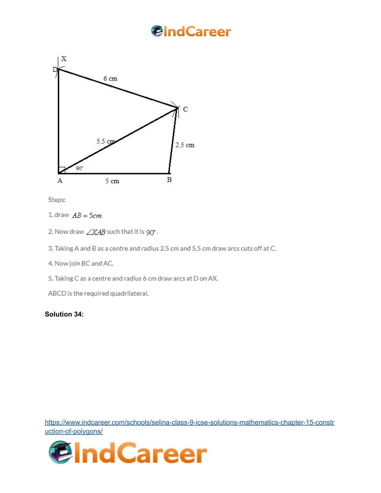 Selina Class 9 ICSE Solutions Mathematics : Chapter 15- Construction of Polygons - Page 35