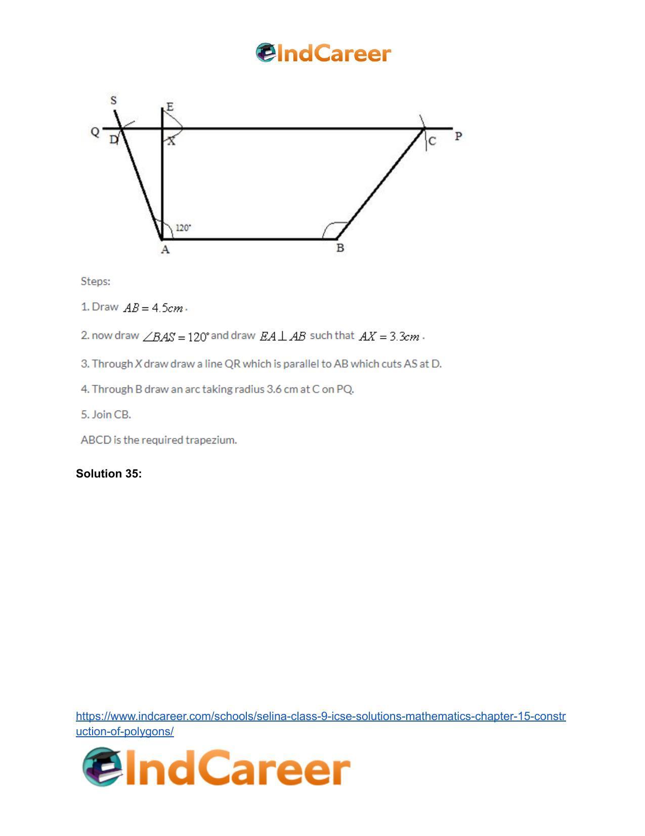 Selina Class 9 ICSE Solutions Mathematics : Chapter 15- Construction of Polygons - Page 36