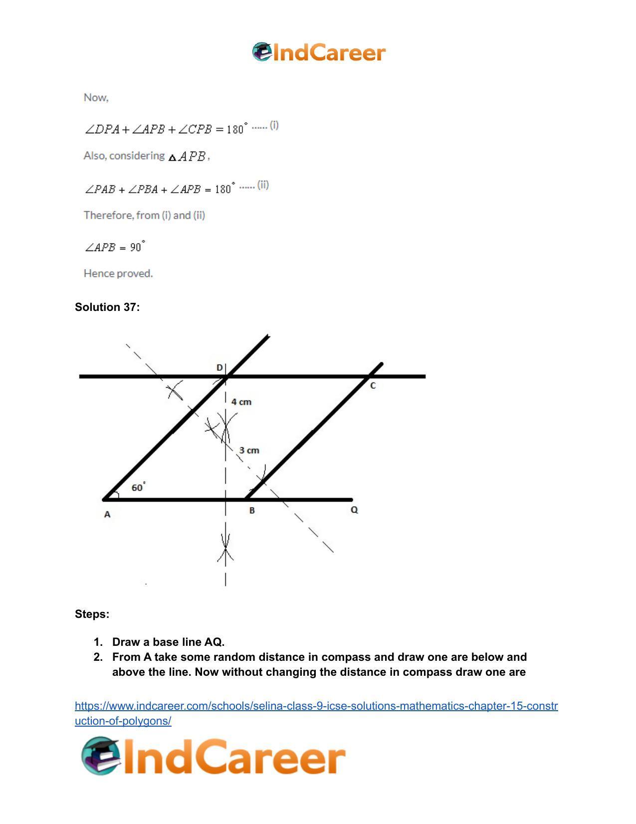 Selina Class 9 ICSE Solutions Mathematics : Chapter 15- Construction of Polygons - Page 39