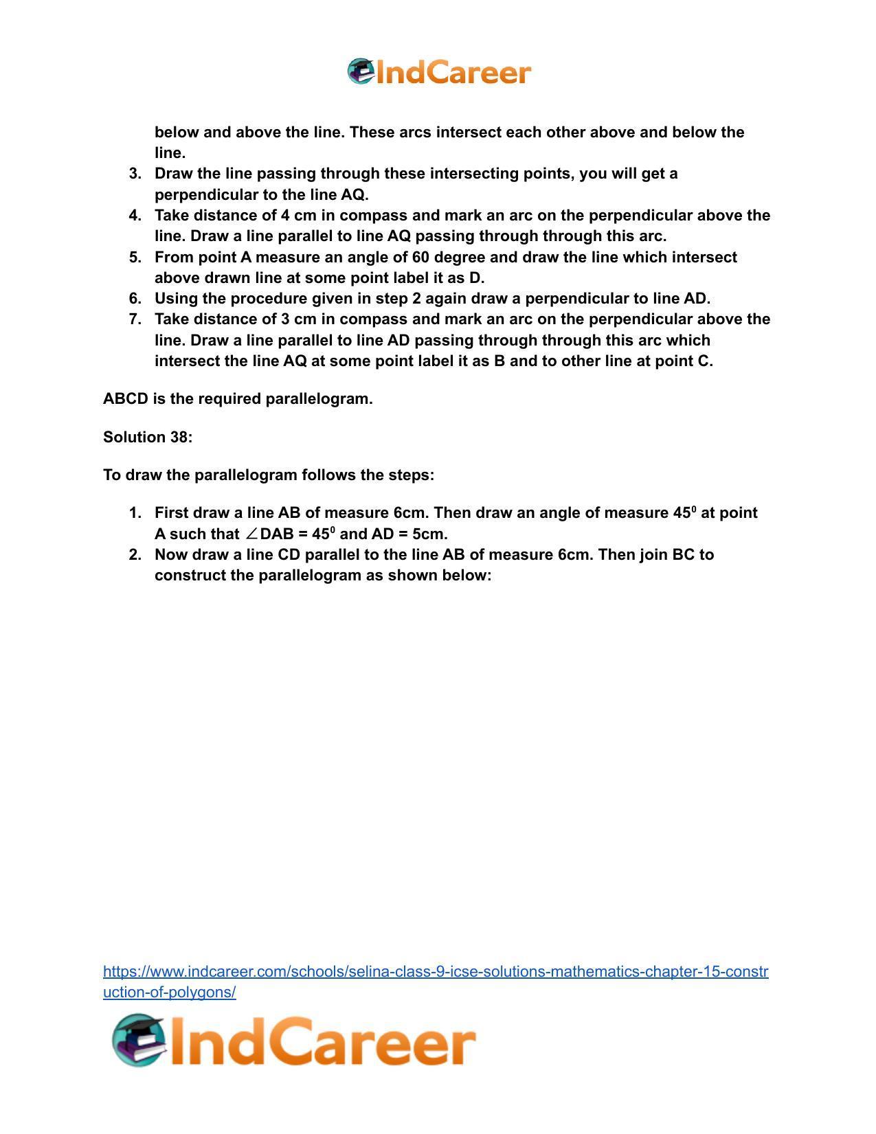 Selina Class 9 ICSE Solutions Mathematics : Chapter 15- Construction of Polygons - Page 40