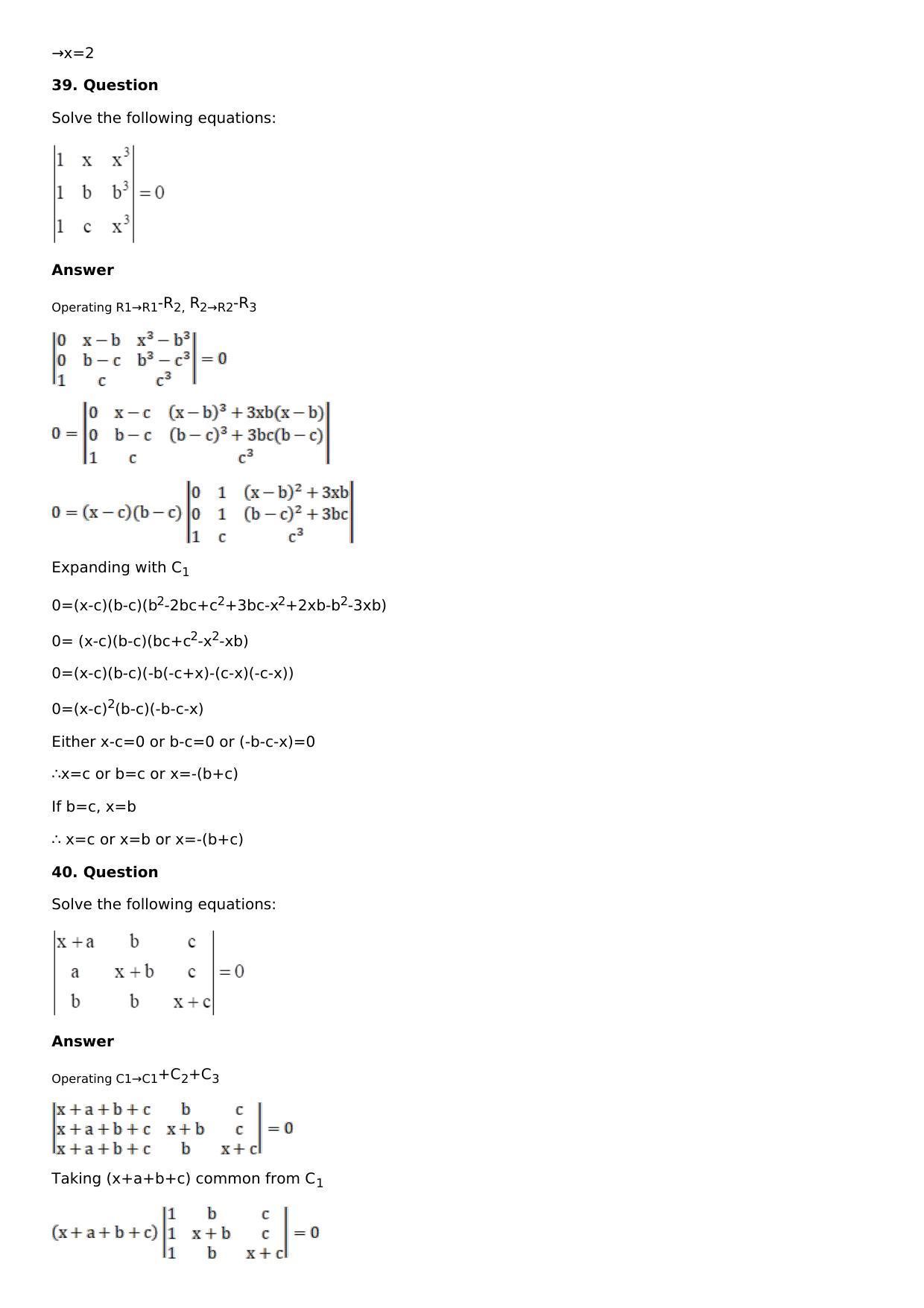 Chapter 6: Determinants Solutions: RS Aggarwal Class 12 Solutions  - Page 30