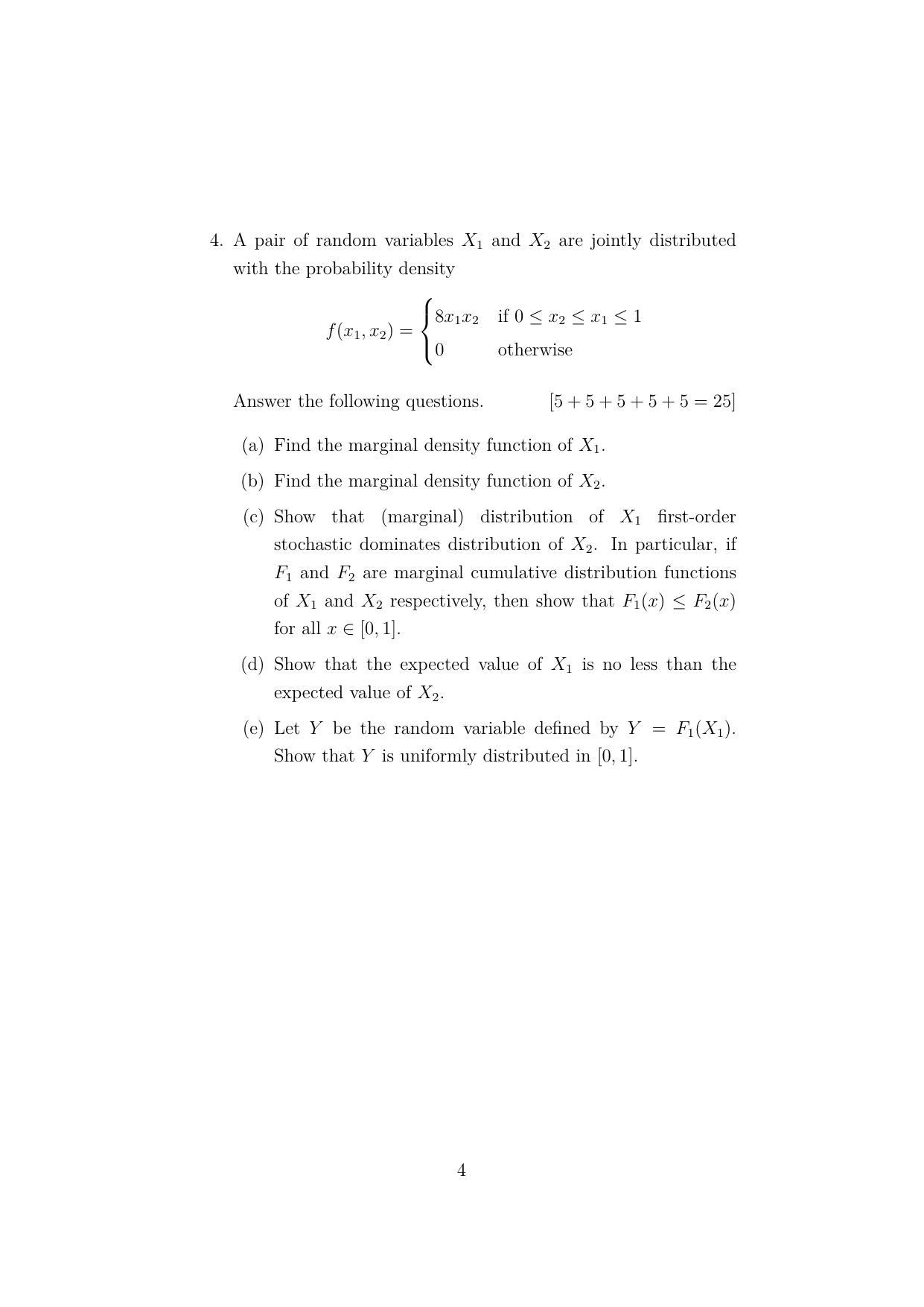 ISI Admission Test JRF in Quantitative Economics (QEA) 2023 Sample Paper - Page 4