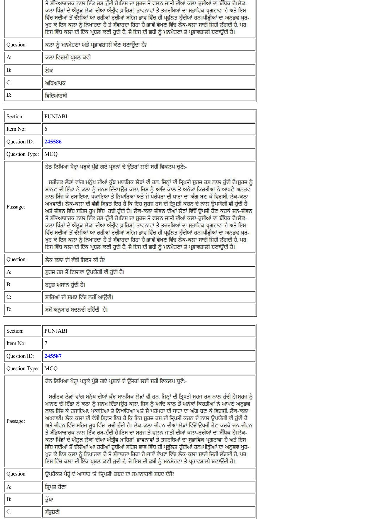 CUET 2022 Question Paper of Panjabi - Page 3