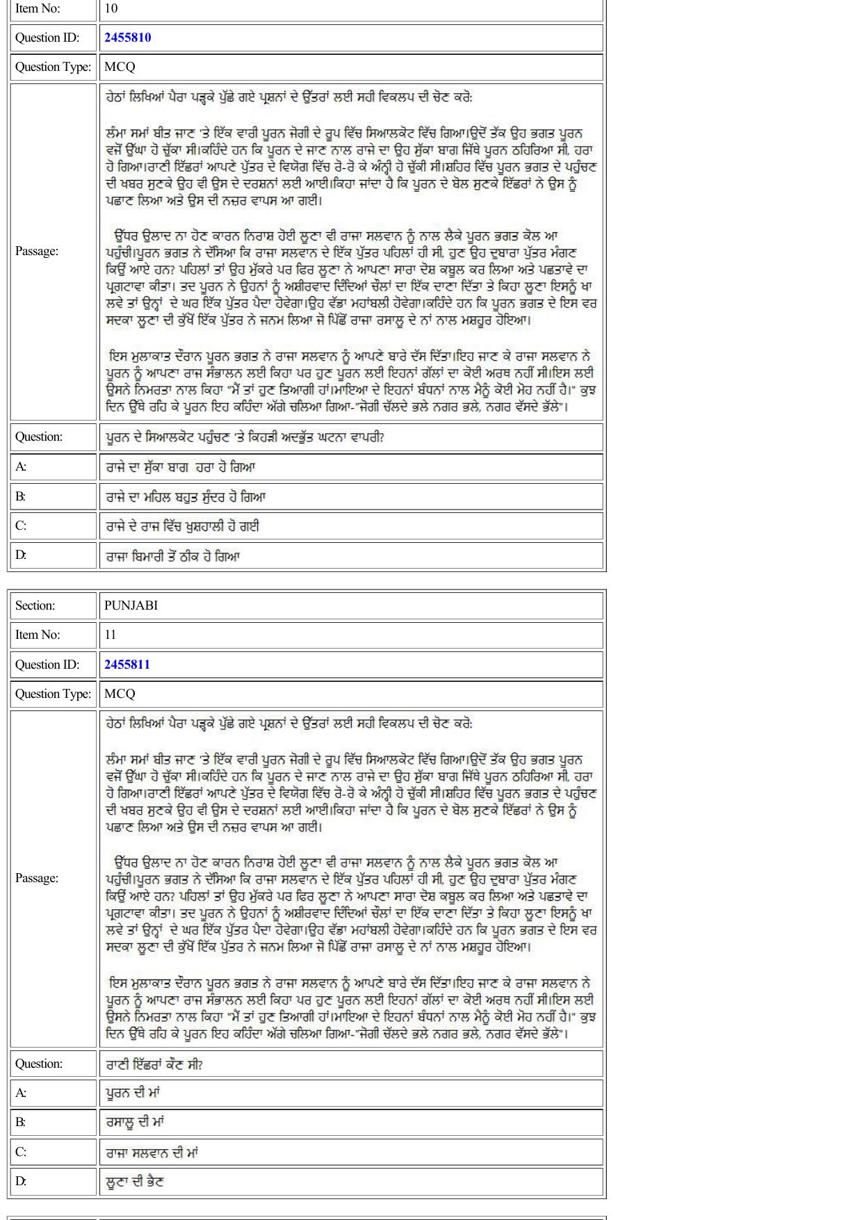CUET 2022 Question Paper of Panjabi - Page 5