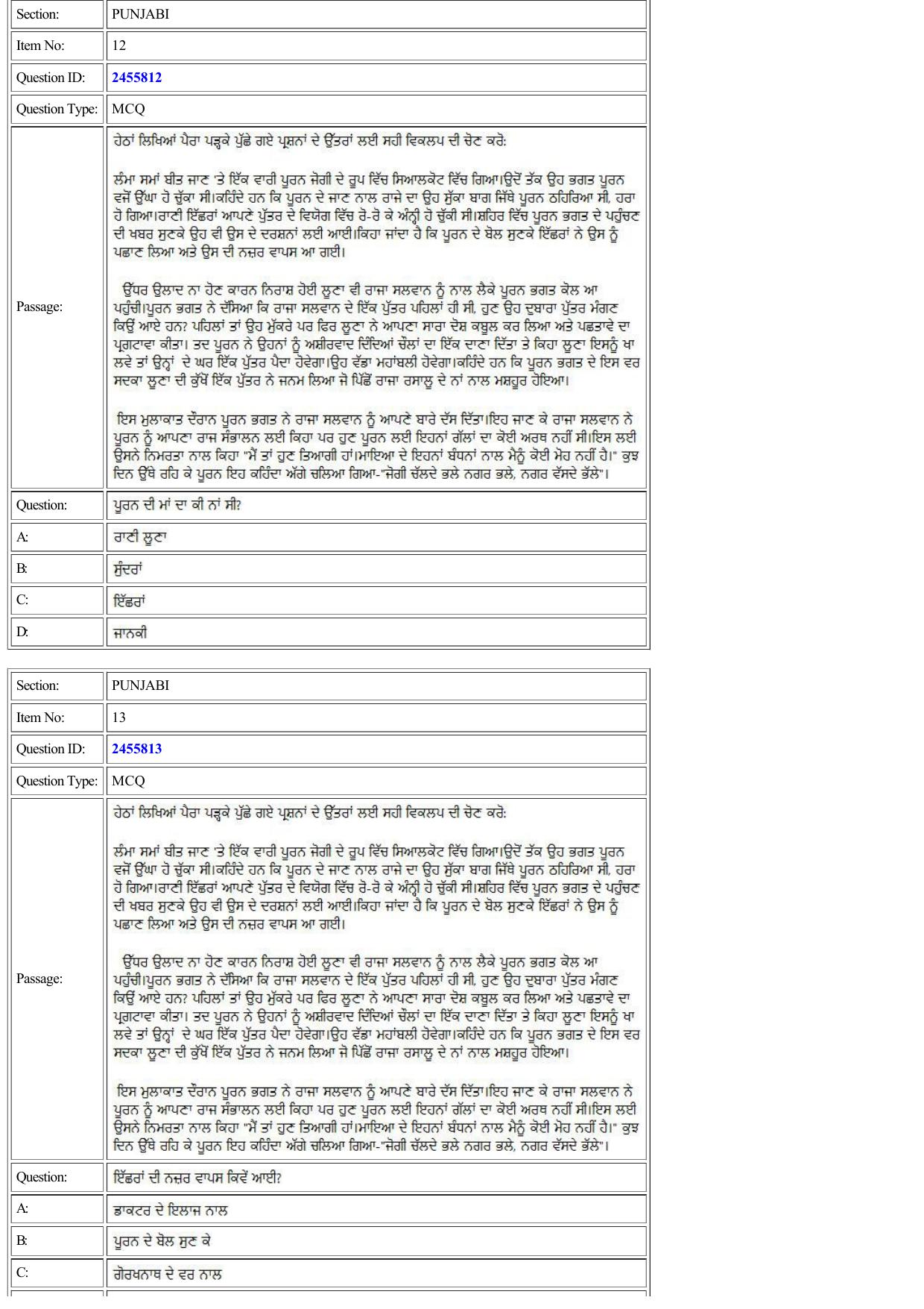 CUET 2022 Question Paper of Panjabi - Page 6