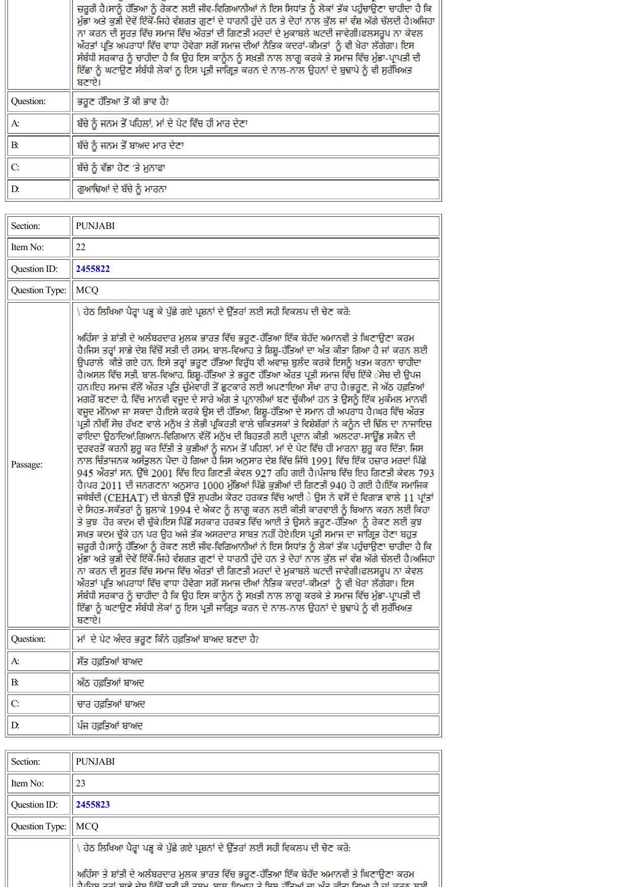 CUET 2022 Question Paper of Panjabi - Page 11