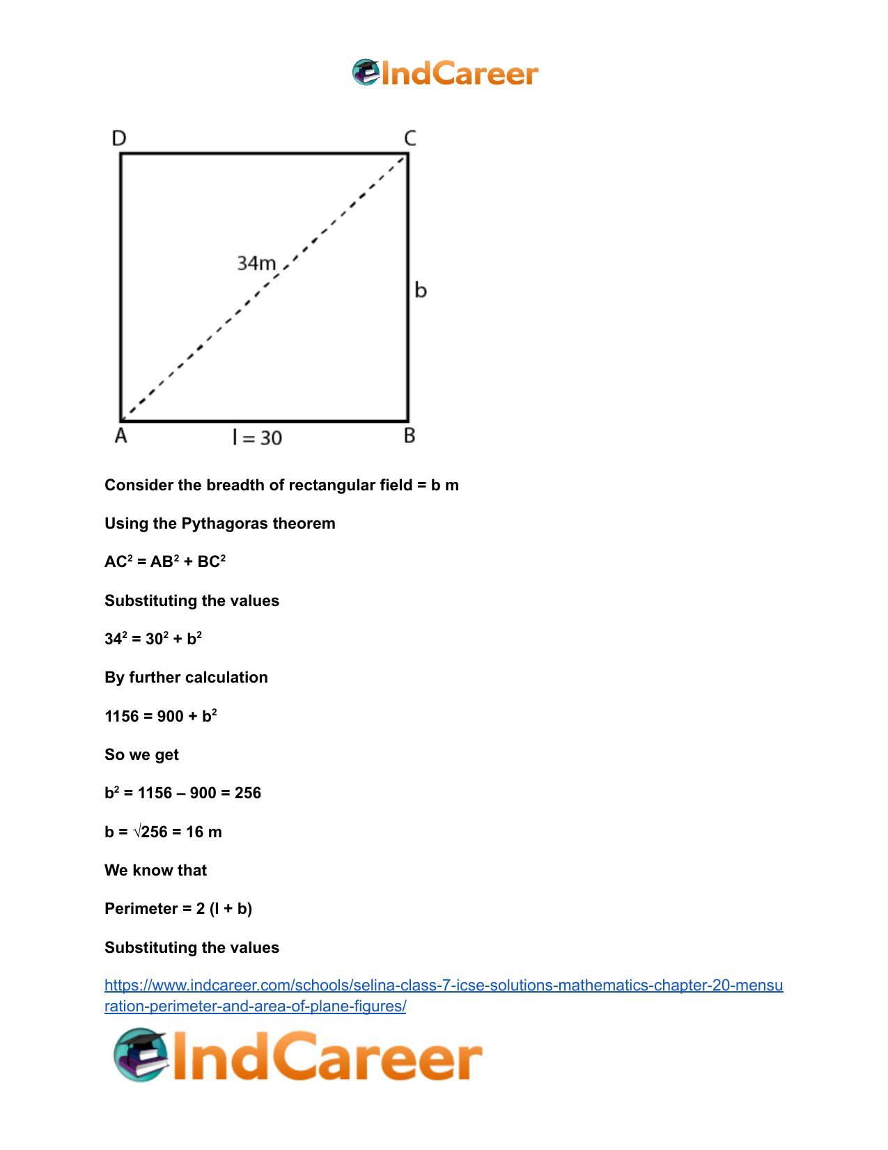 Selina Class 7 ICSE Solutions Mathematics : Chapter 20- Mensuration (Perimeter and Area of Plane Figures) - Page 5