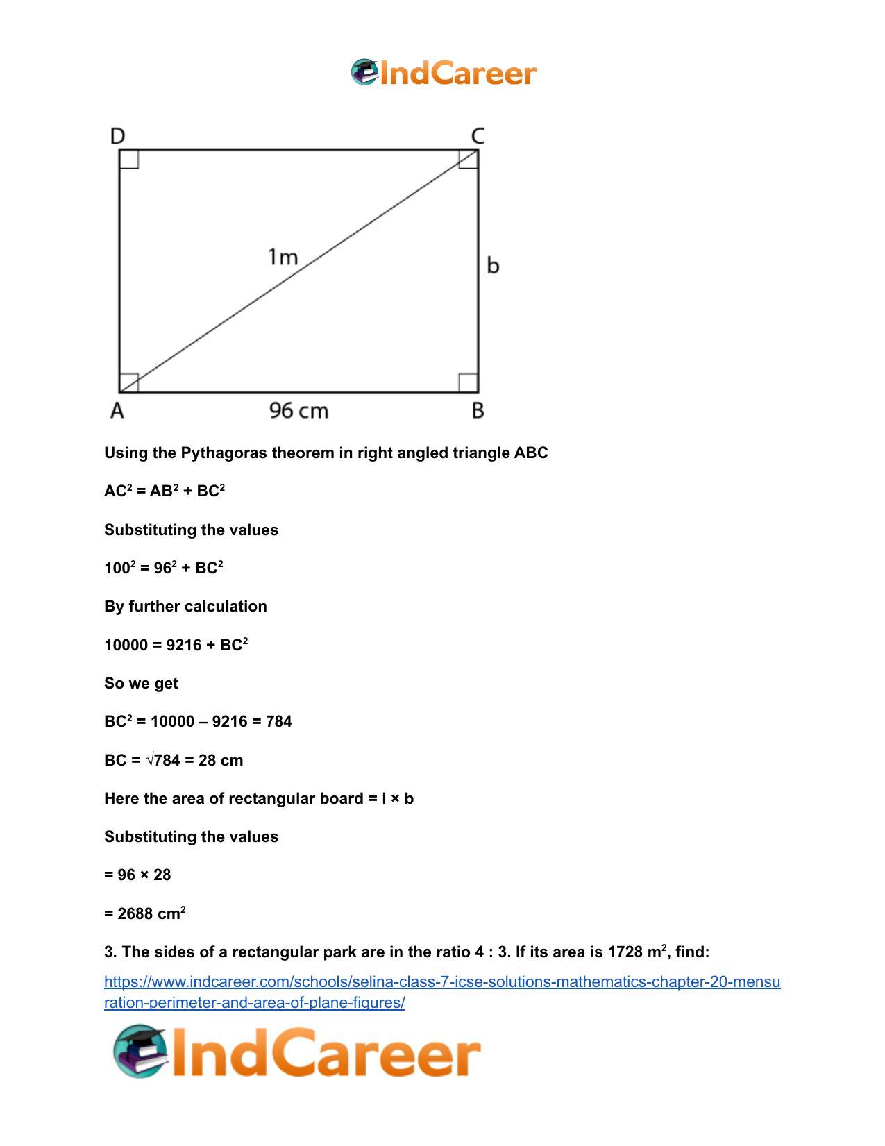 Selina Class 7 ICSE Solutions Mathematics : Chapter 20- Mensuration (Perimeter and Area of Plane Figures) - Page 17