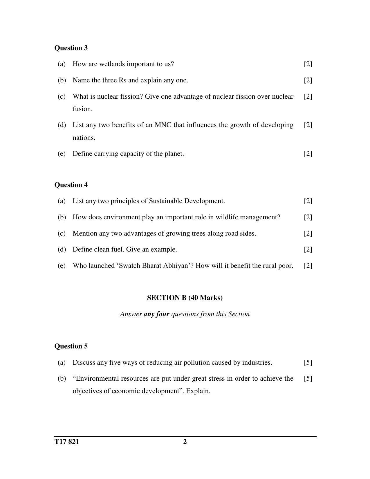 ICSE Class 10 ENVIRONMENTAL SCIENCE 2017 Question Paper - Page 2