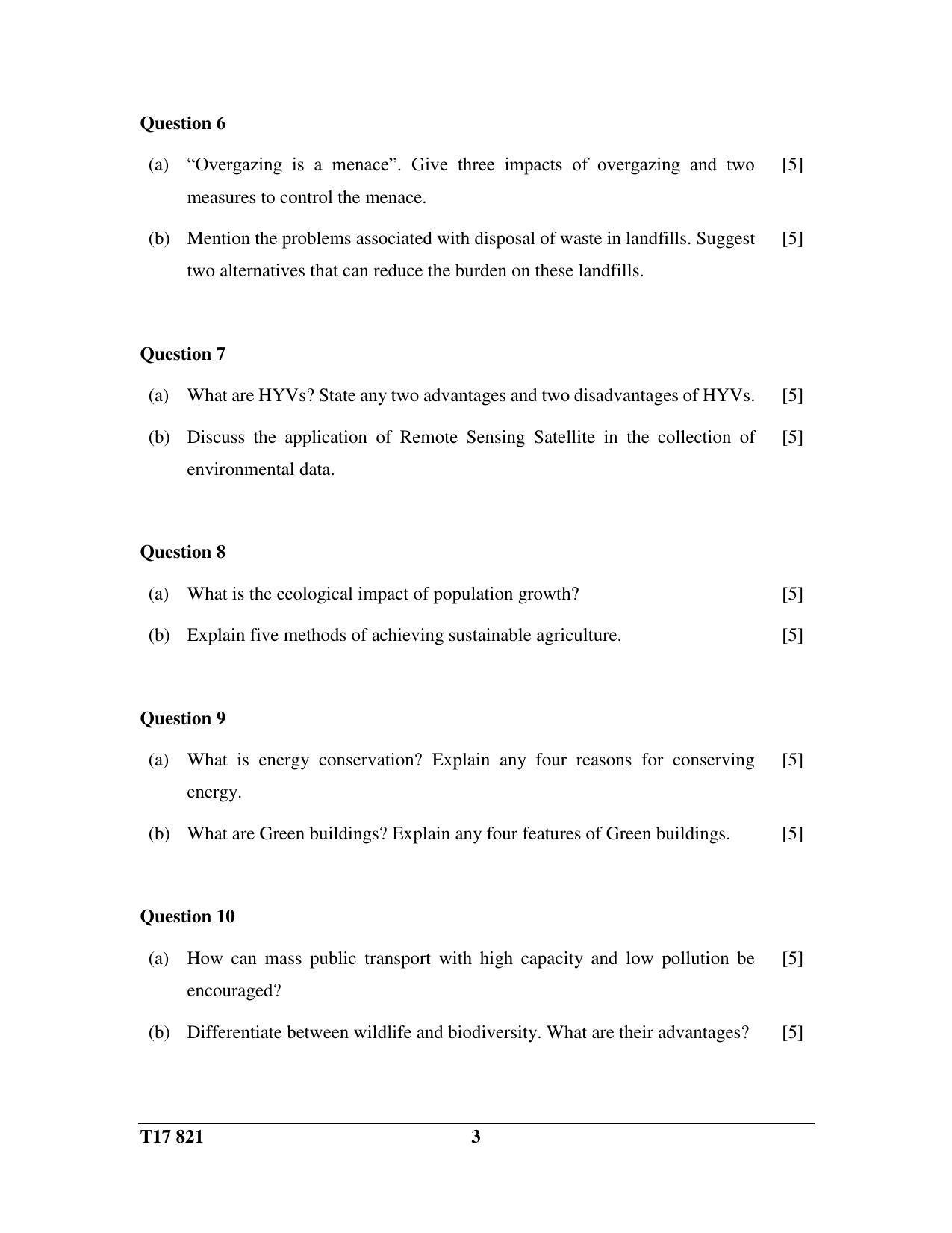 ICSE Class 10 ENVIRONMENTAL SCIENCE 2017 Question Paper - Page 3