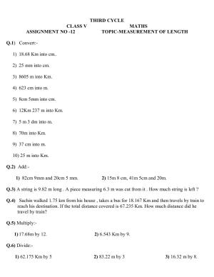 Worksheet for Class 5 Maths Assignment 21