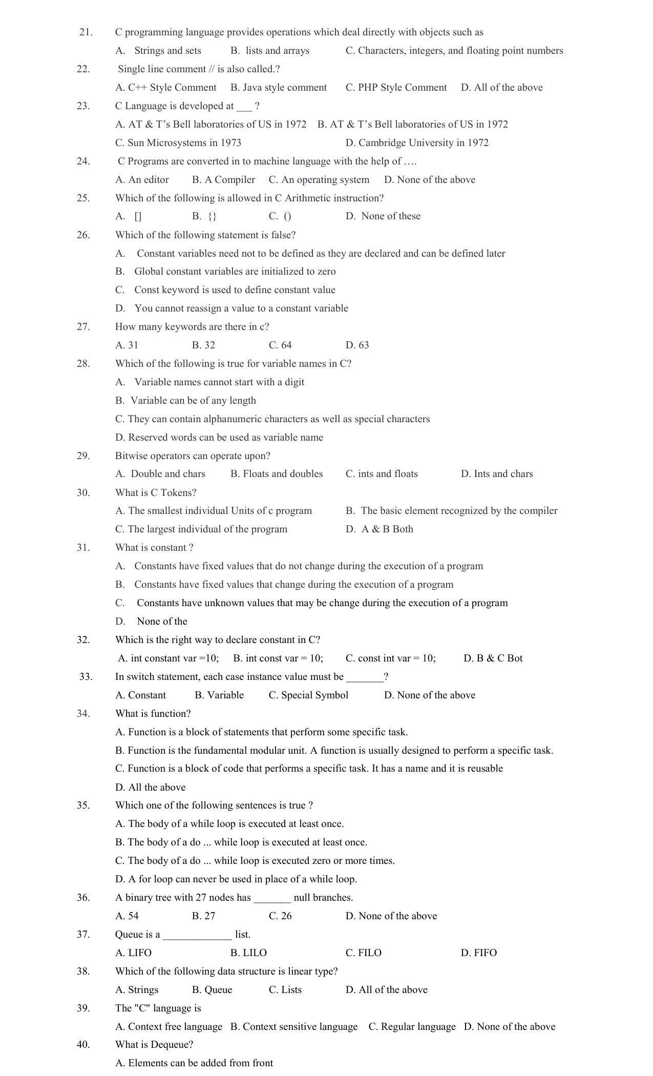 Hemchand North Gujarat University Sample Paper July-Sept 2021: B.A. Semester-III C – 303 Structured Programming Using Paper Code - 3568 - Page 2