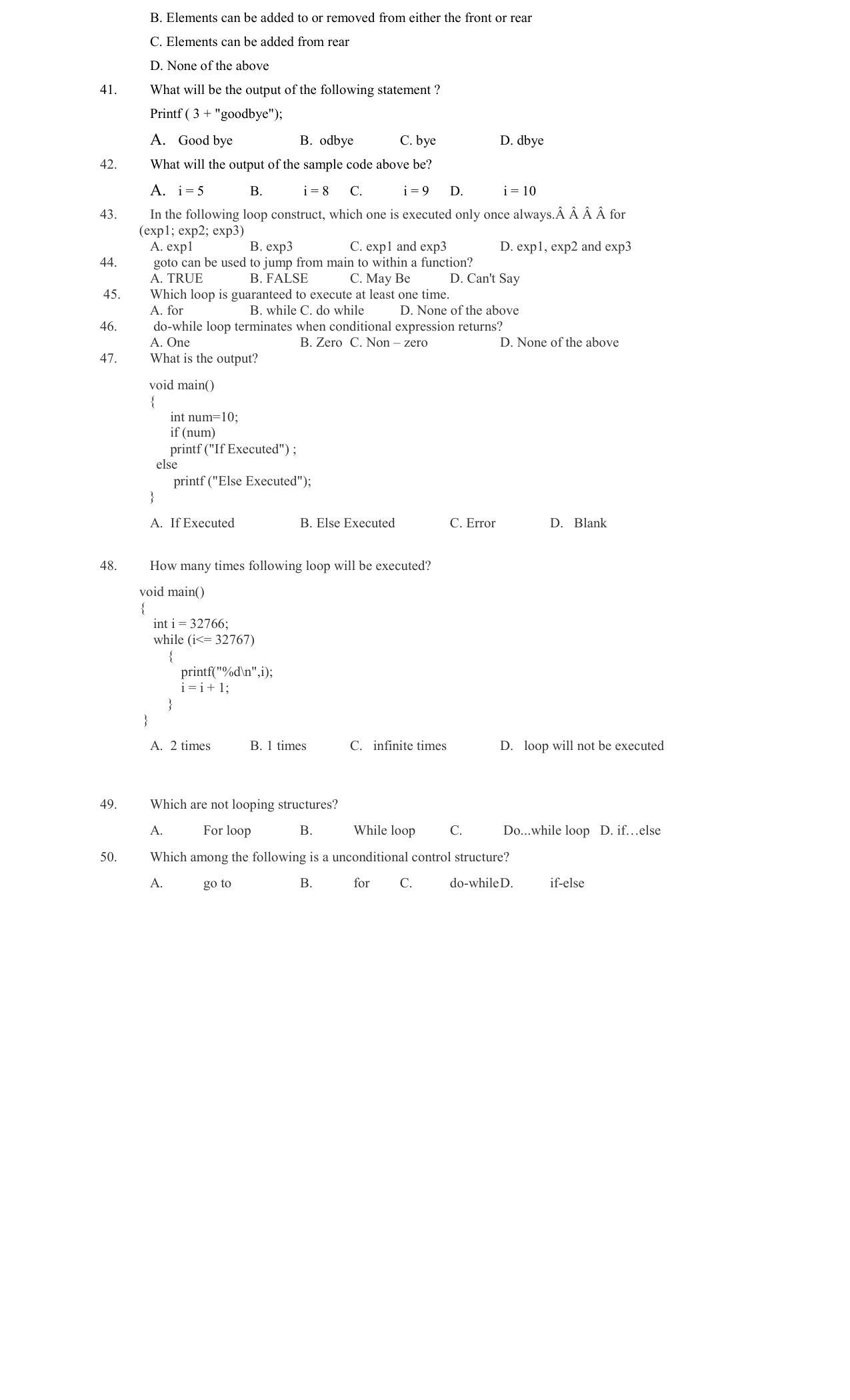 Hemchand North Gujarat University Sample Paper July-Sept 2021: B.A. Semester-III C – 303 Structured Programming Using Paper Code - 3568 - Page 3