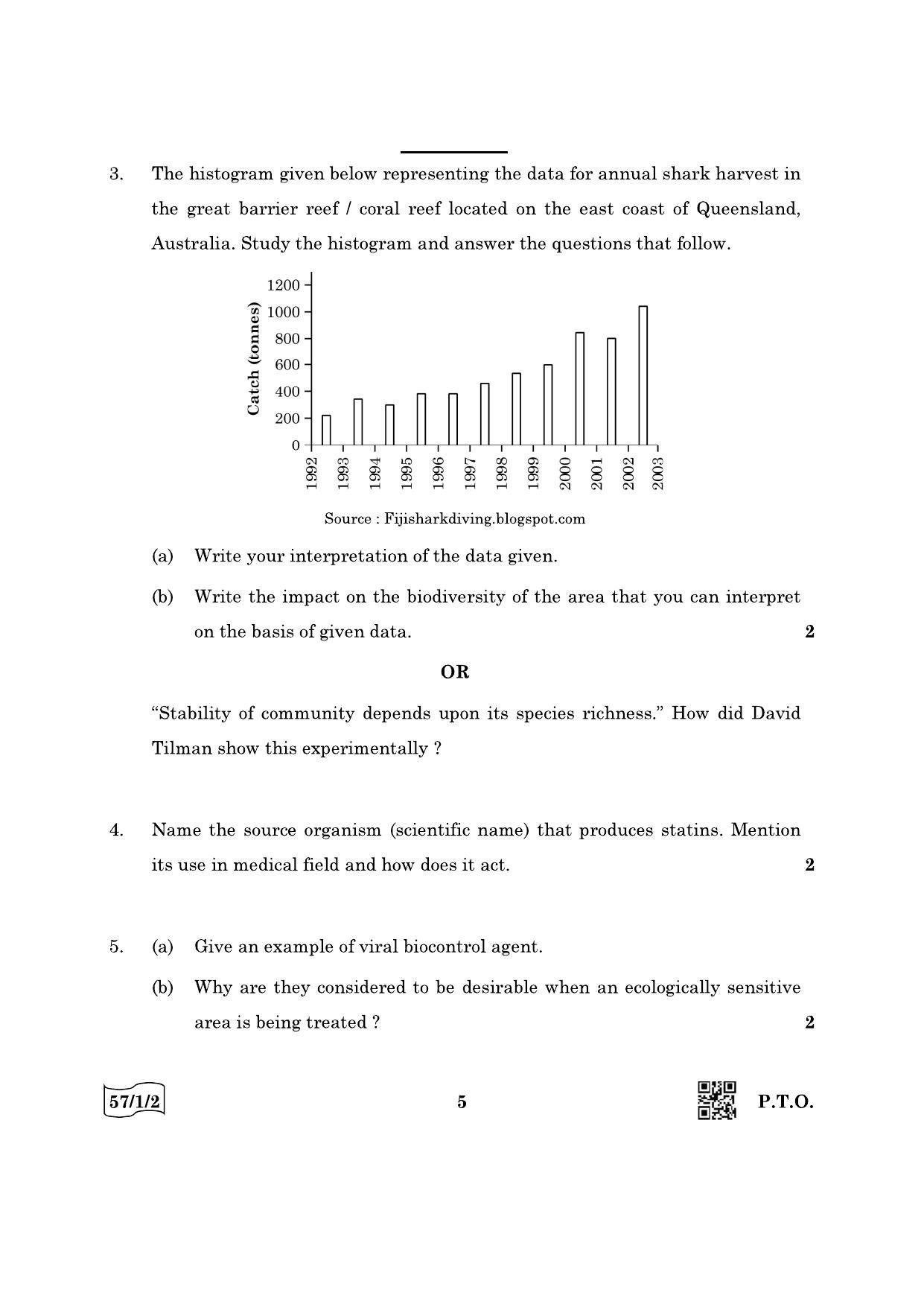CBSE Class 12 57-1-2 Biology 2022 Question Paper - Page 5
