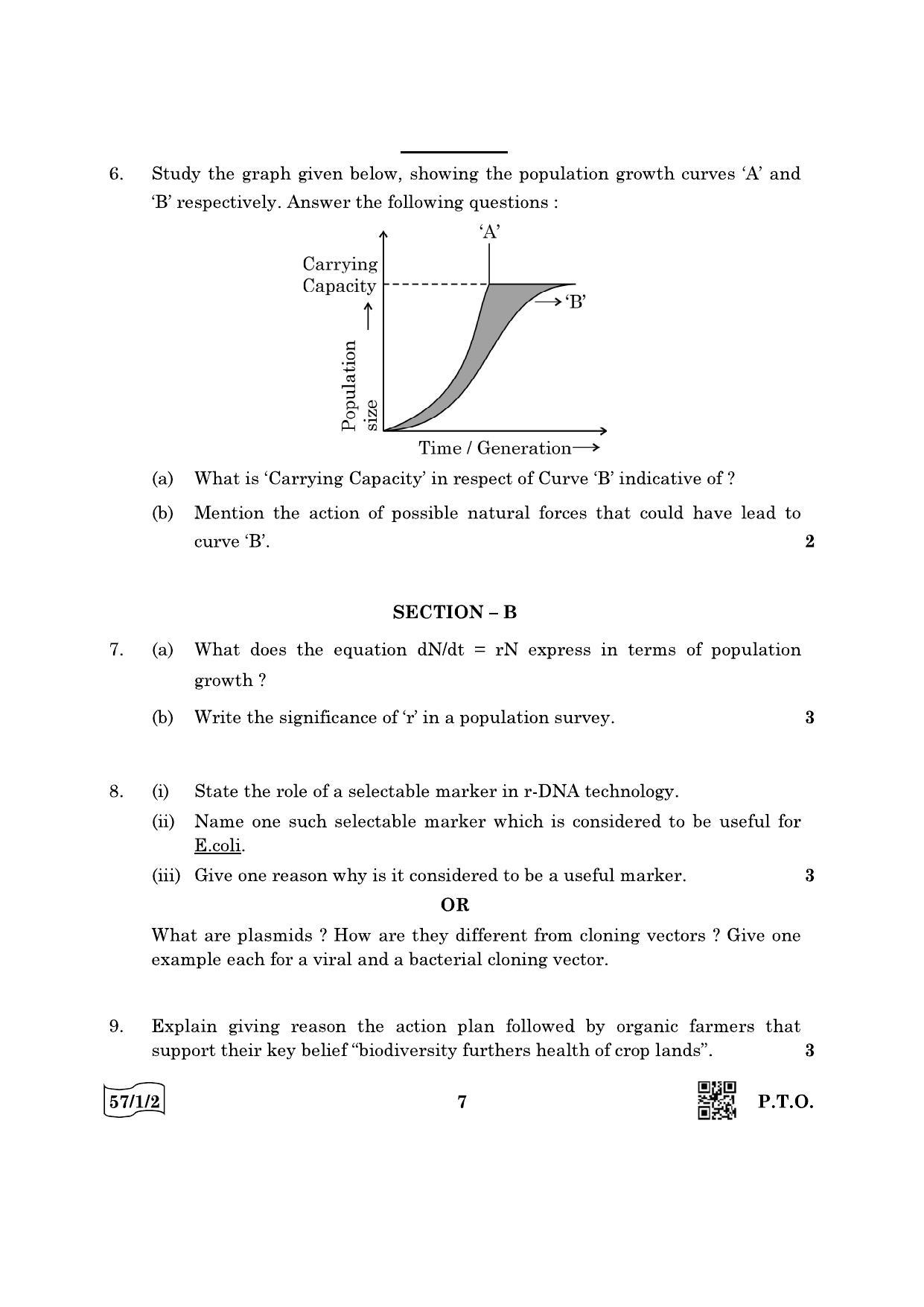 CBSE Class 12 57-1-2 Biology 2022 Question Paper - Page 7
