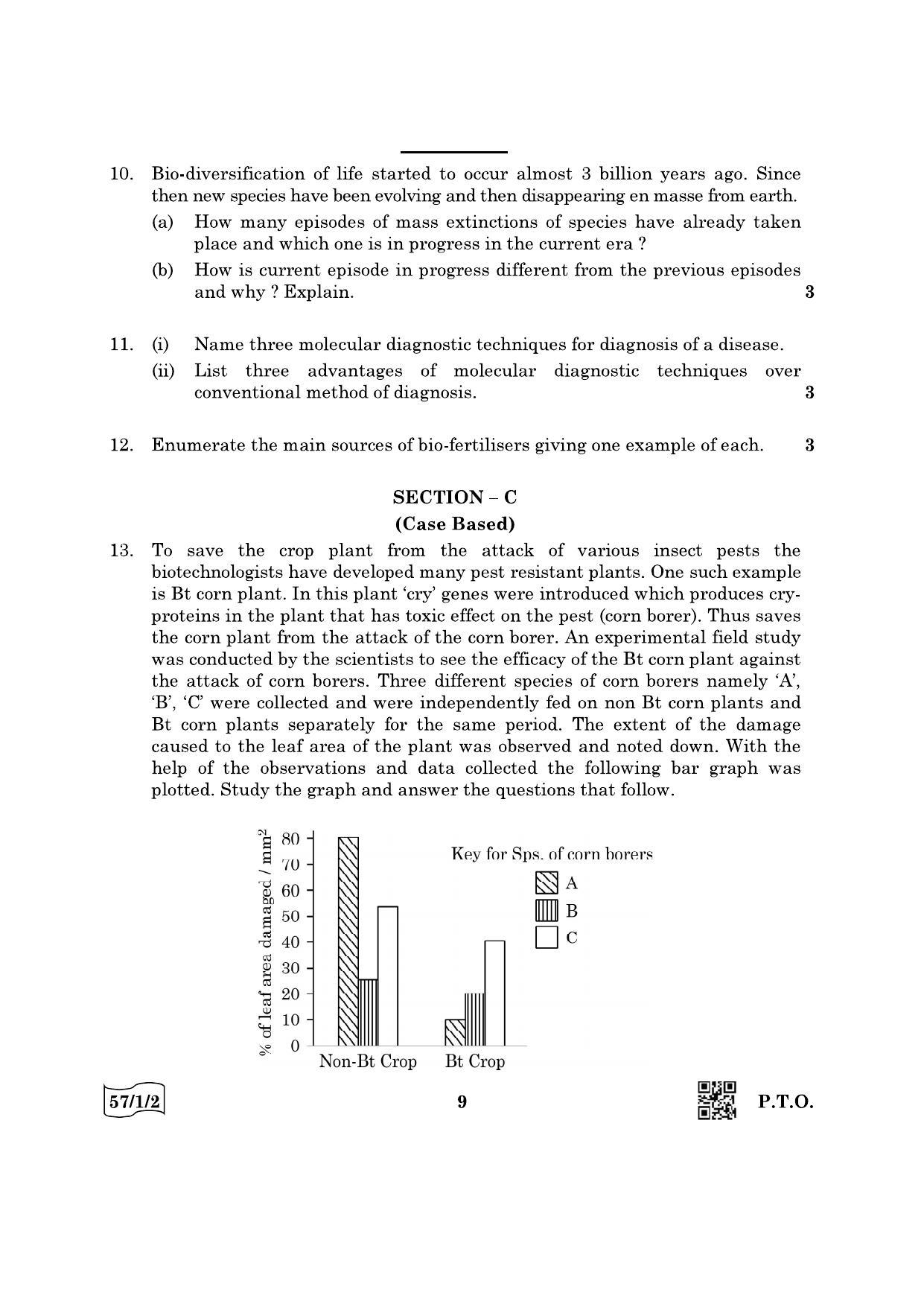 CBSE Class 12 57-1-2 Biology 2022 Question Paper - Page 9