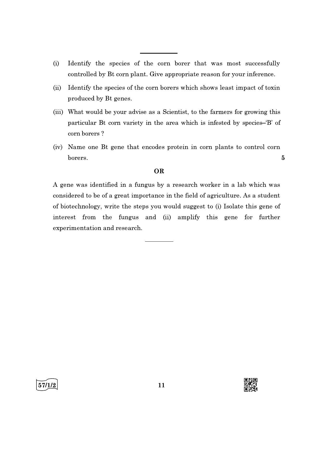 CBSE Class 12 57-1-2 Biology 2022 Question Paper - Page 11