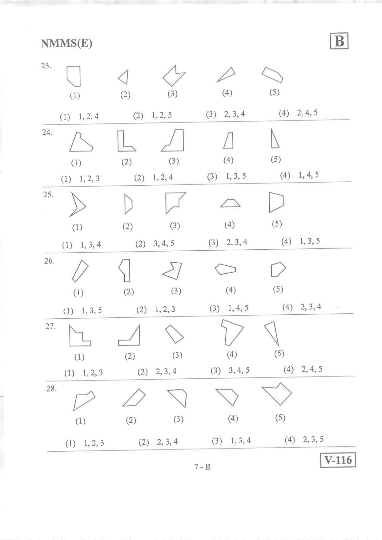 English Medium Nov 2019 (Set B) Class 8 Andhra Pradesh NMMS Question Papers - Page 7