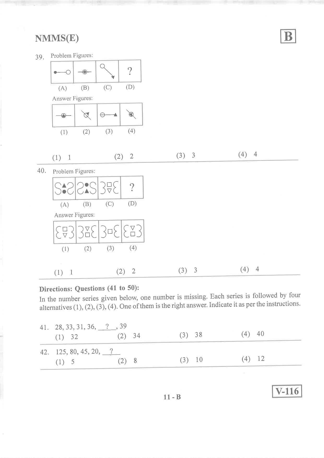 English Medium Nov 2019 (Set B) Class 8 Andhra Pradesh NMMS Question Papers - Page 11