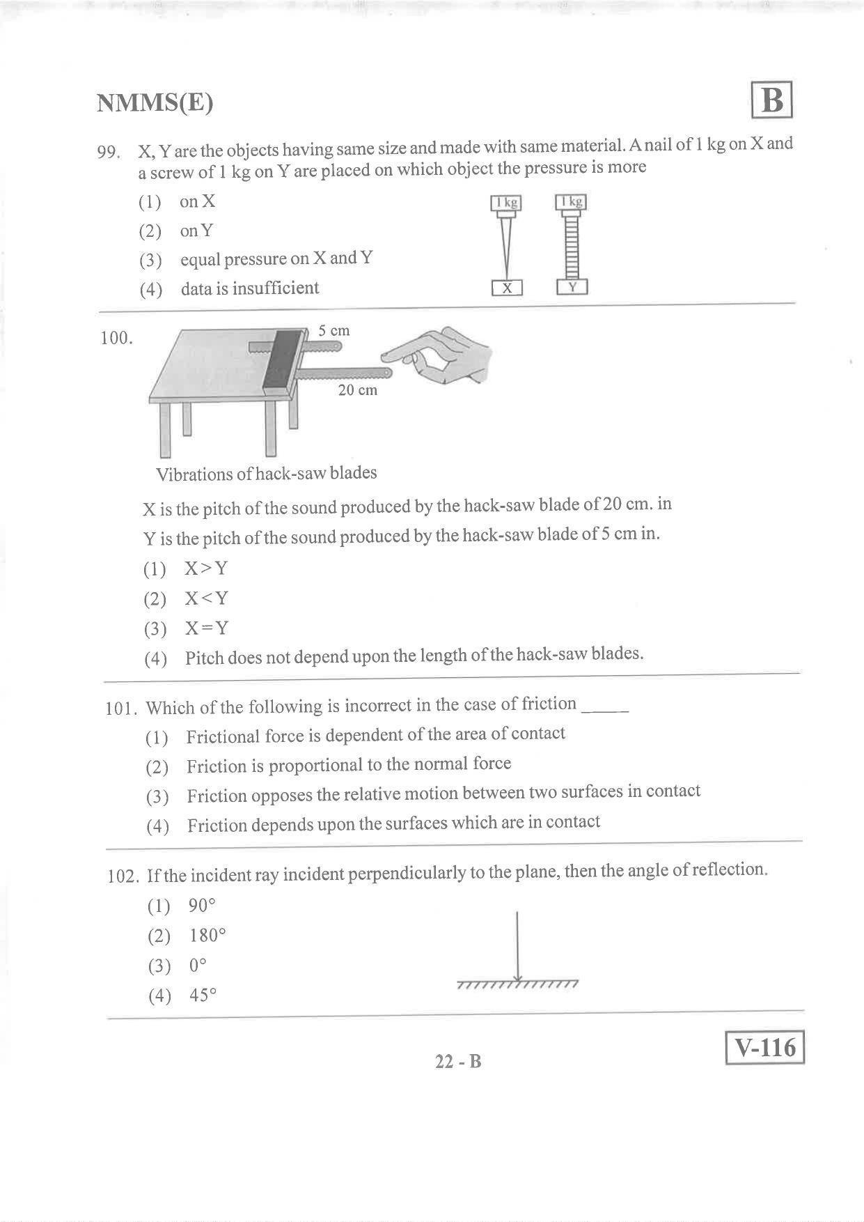English Medium Nov 2019 (Set B) Class 8 Andhra Pradesh NMMS Question Papers - Page 22