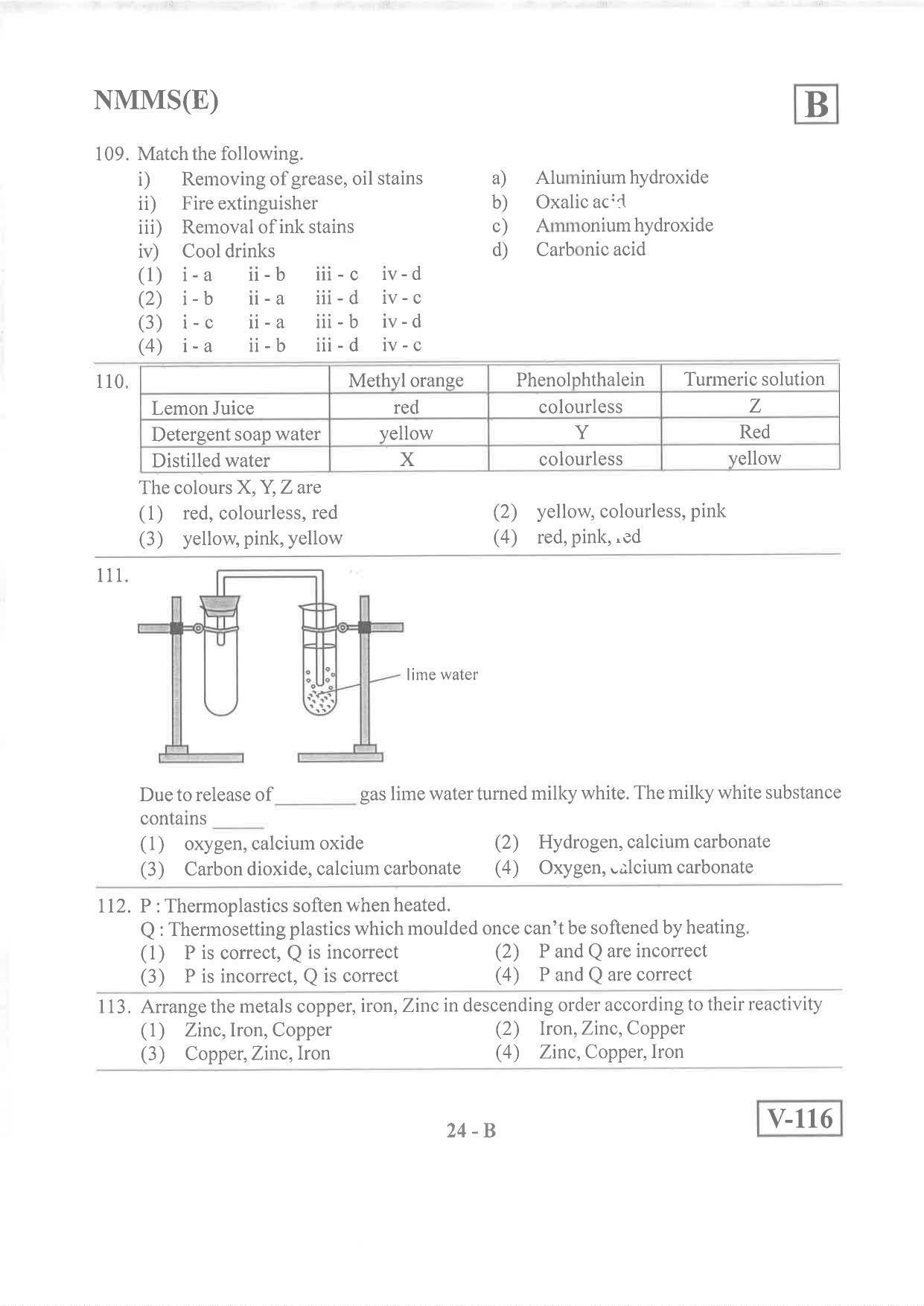 English Medium Nov 2019 (Set B) Class 8 Andhra Pradesh NMMS Question Papers - Page 24