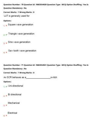 TS CPGET 2021 M.Sc. Electronics (Shift 1) Question Paper with Answer Key