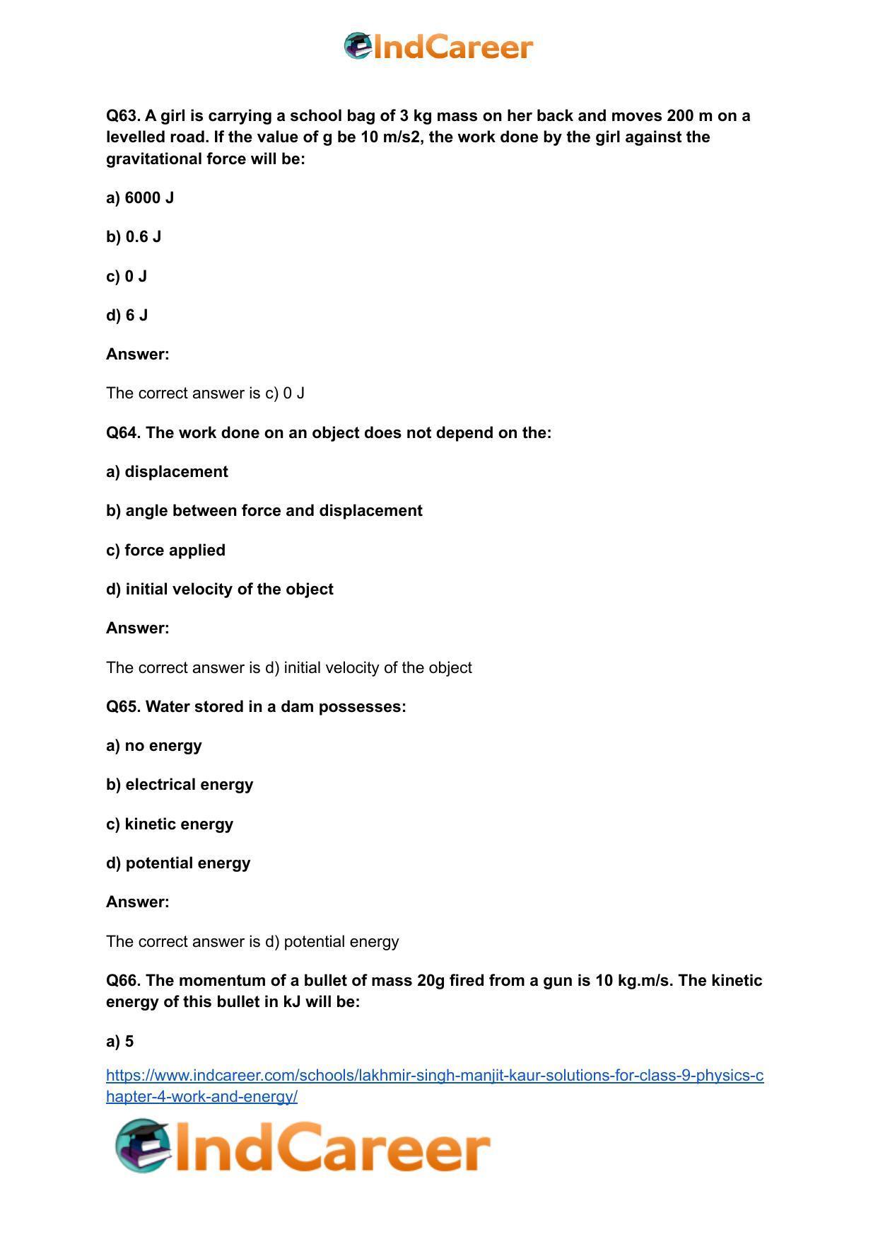 Lakhmir Singh Manjit Kaur Solutions for Class 9 Physics: Chapter 4- Work and Energy - Page 24
