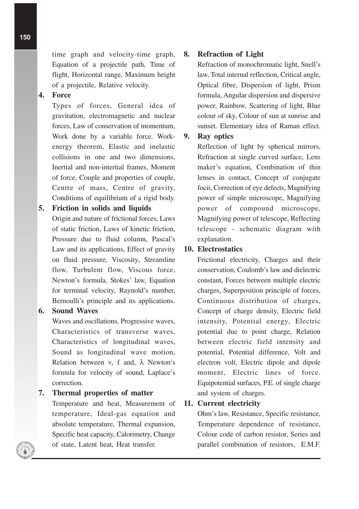 Maharashtra HSC Physics Syllabus  - Page 2