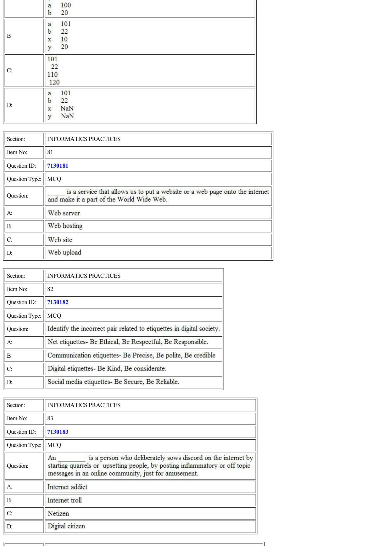 CUET 2022 Question Paper of Computer Science and Informatics Practices - Page 37