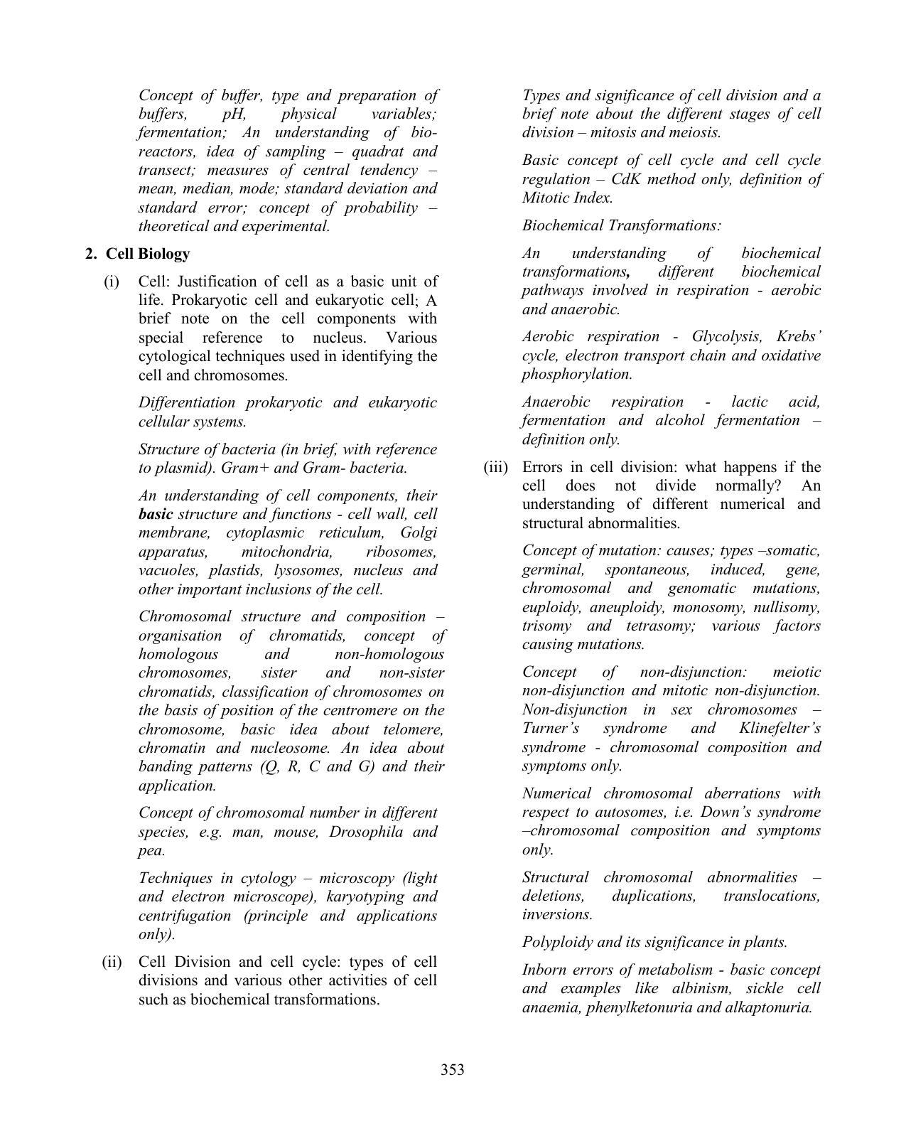 ISC Class XI & XII Biotechnology Syllabus - Page 2