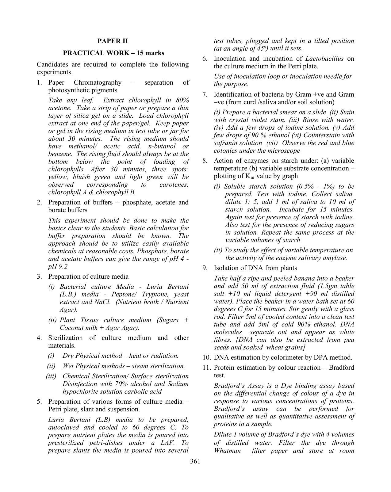 ISC Class XI & XII Biotechnology Syllabus - Page 10