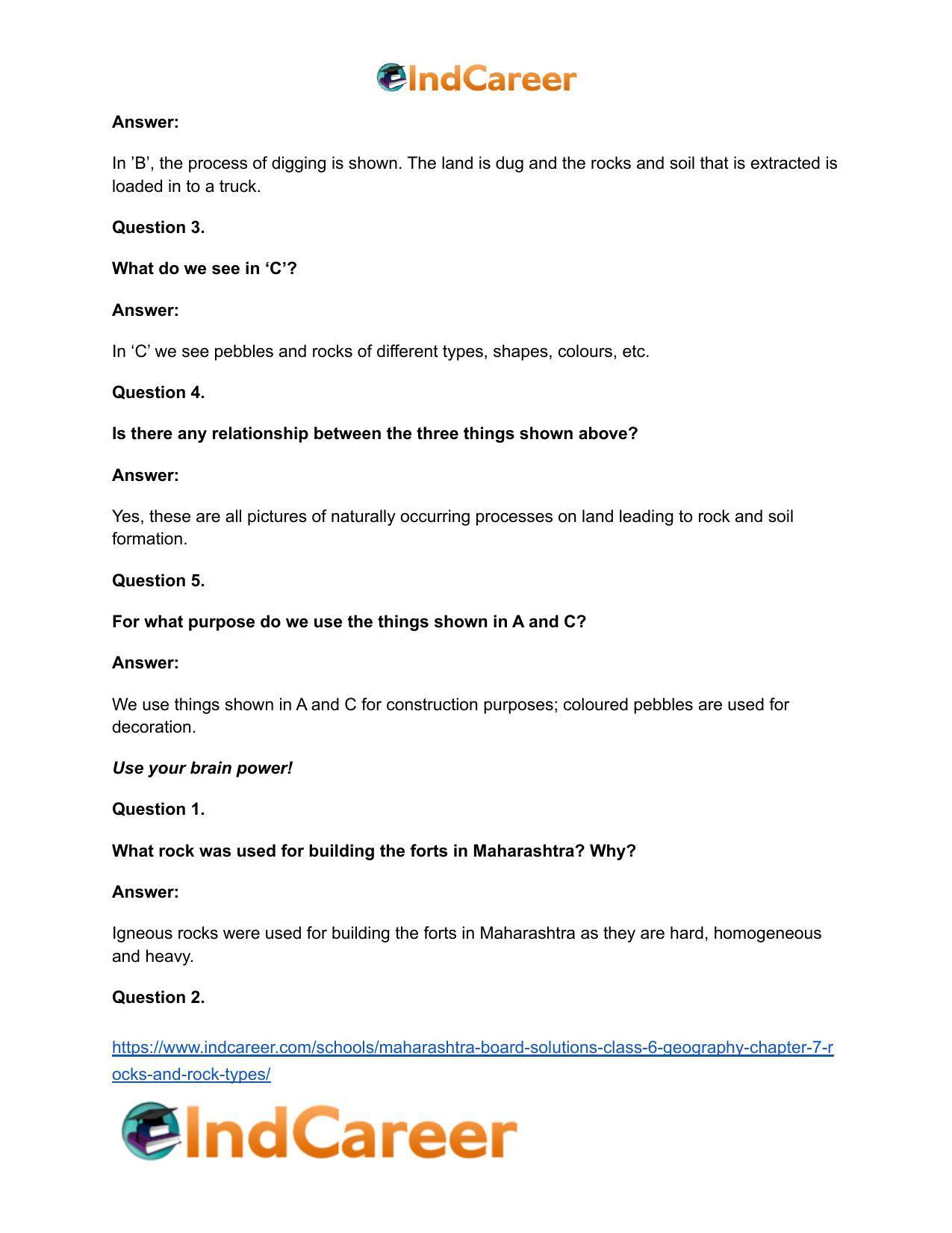Maharashtra Board Solutions Class 6-Geography: Chapter 7- Rocks and Rock Types - Page 7