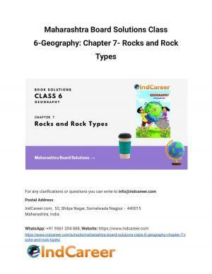 Maharashtra Board Solutions Class 6-Geography: Chapter 7- Rocks and Rock Types