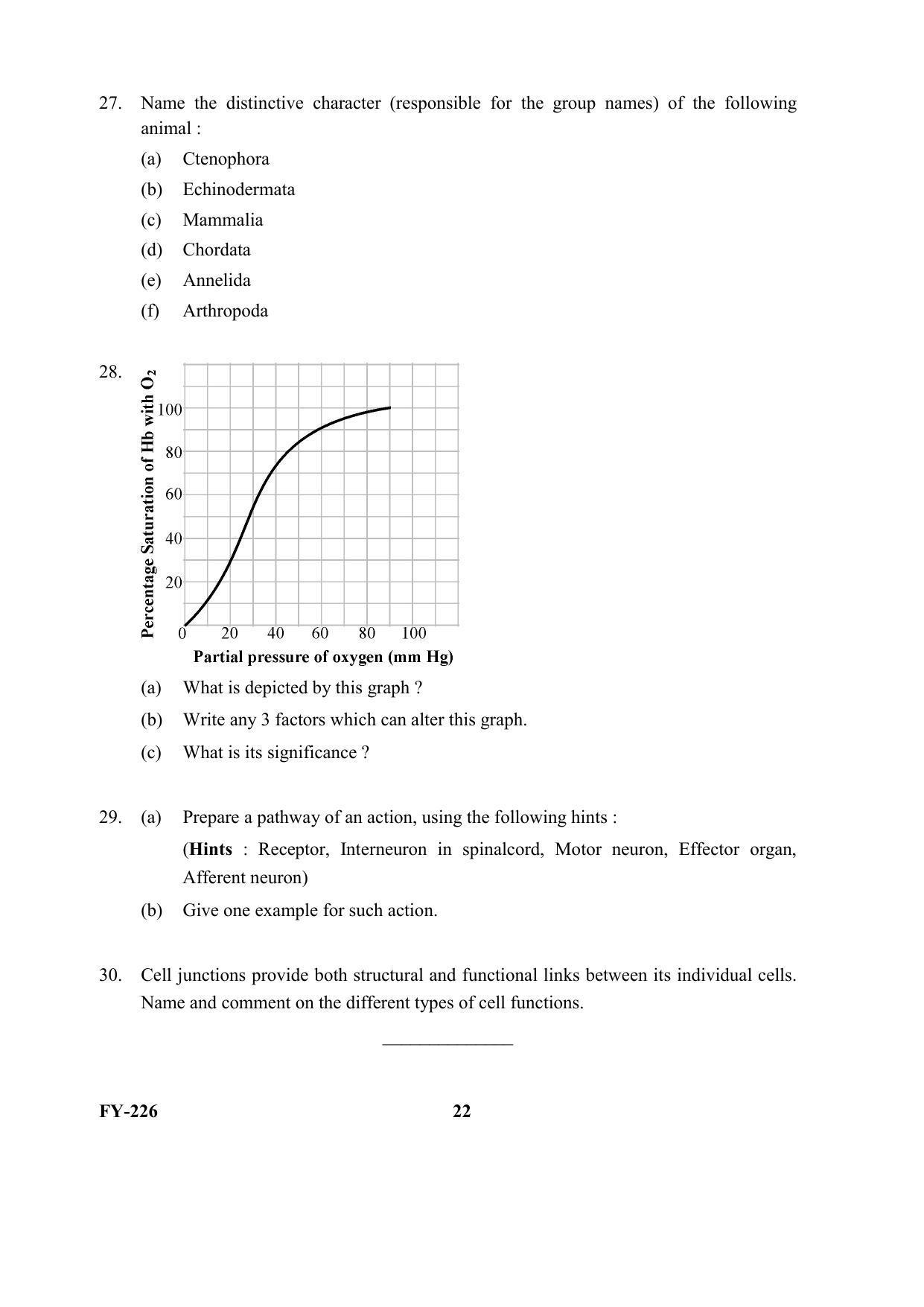 Kerala Plus One (Class 11th) Biology Question Paper 2021 - Page 22