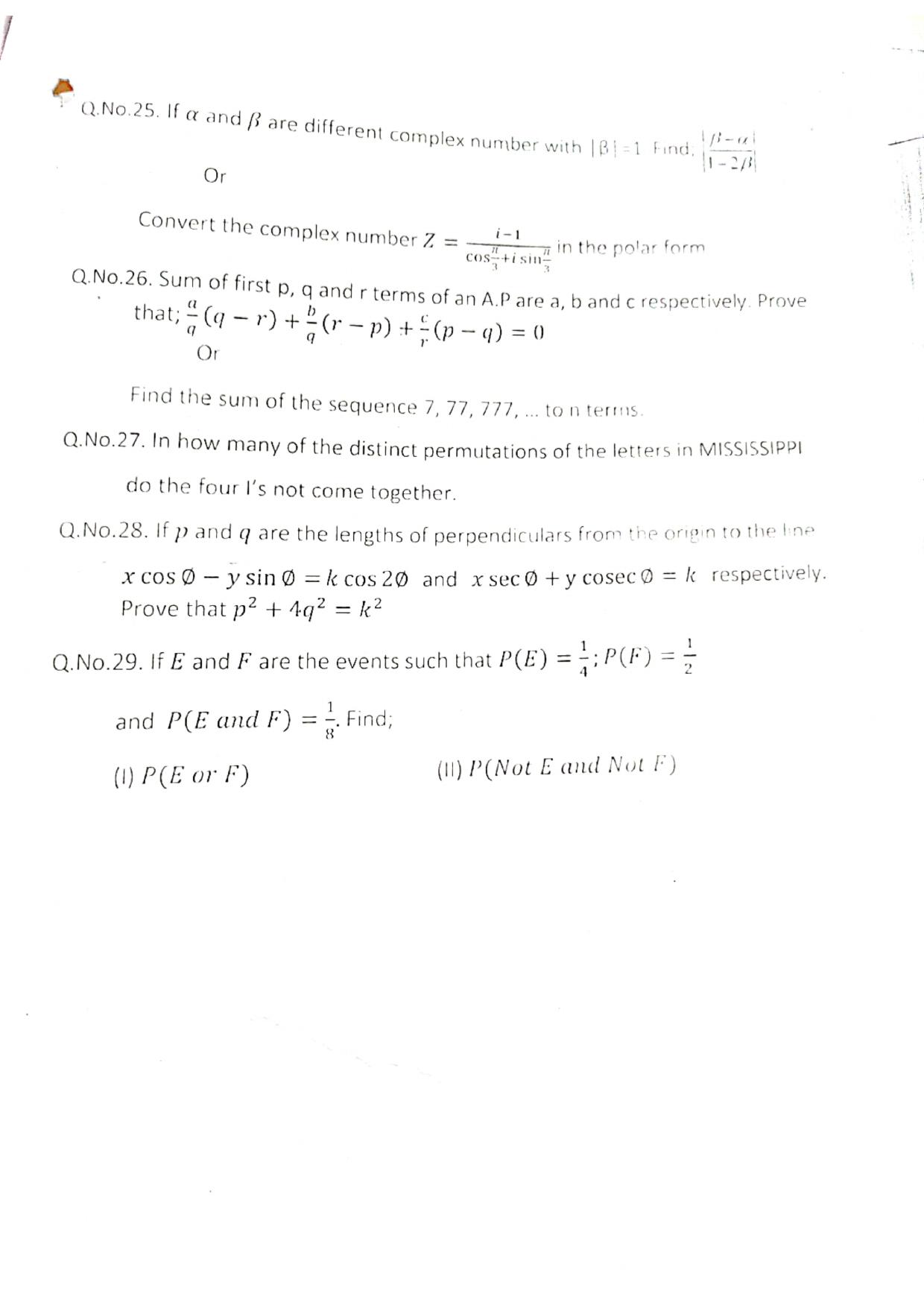 JKBOSE Class 11 Applied Math Model Question Paper - Page 4