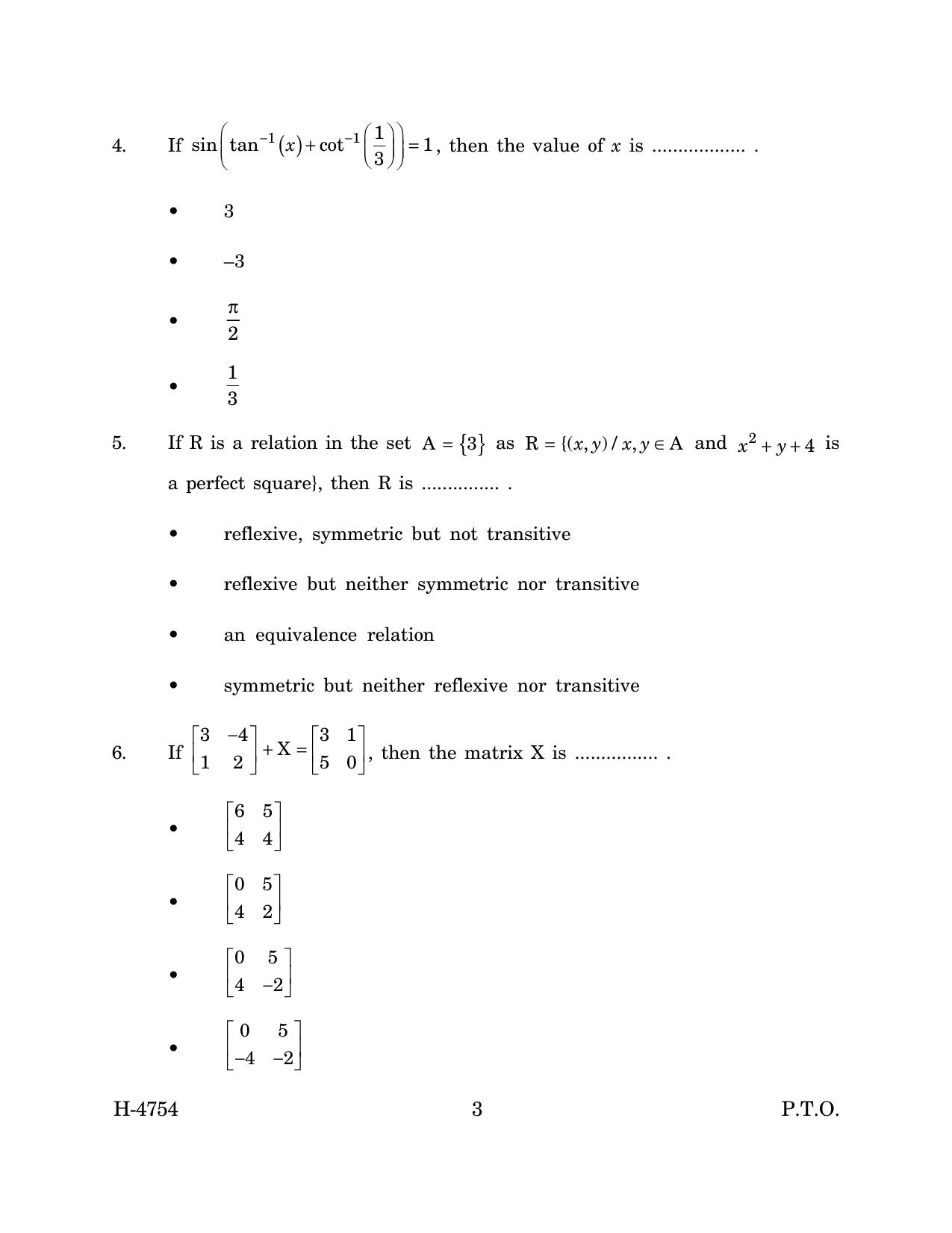 Goa Board Class 12 Mathematics (March 2024) Question Paper - Page 3
