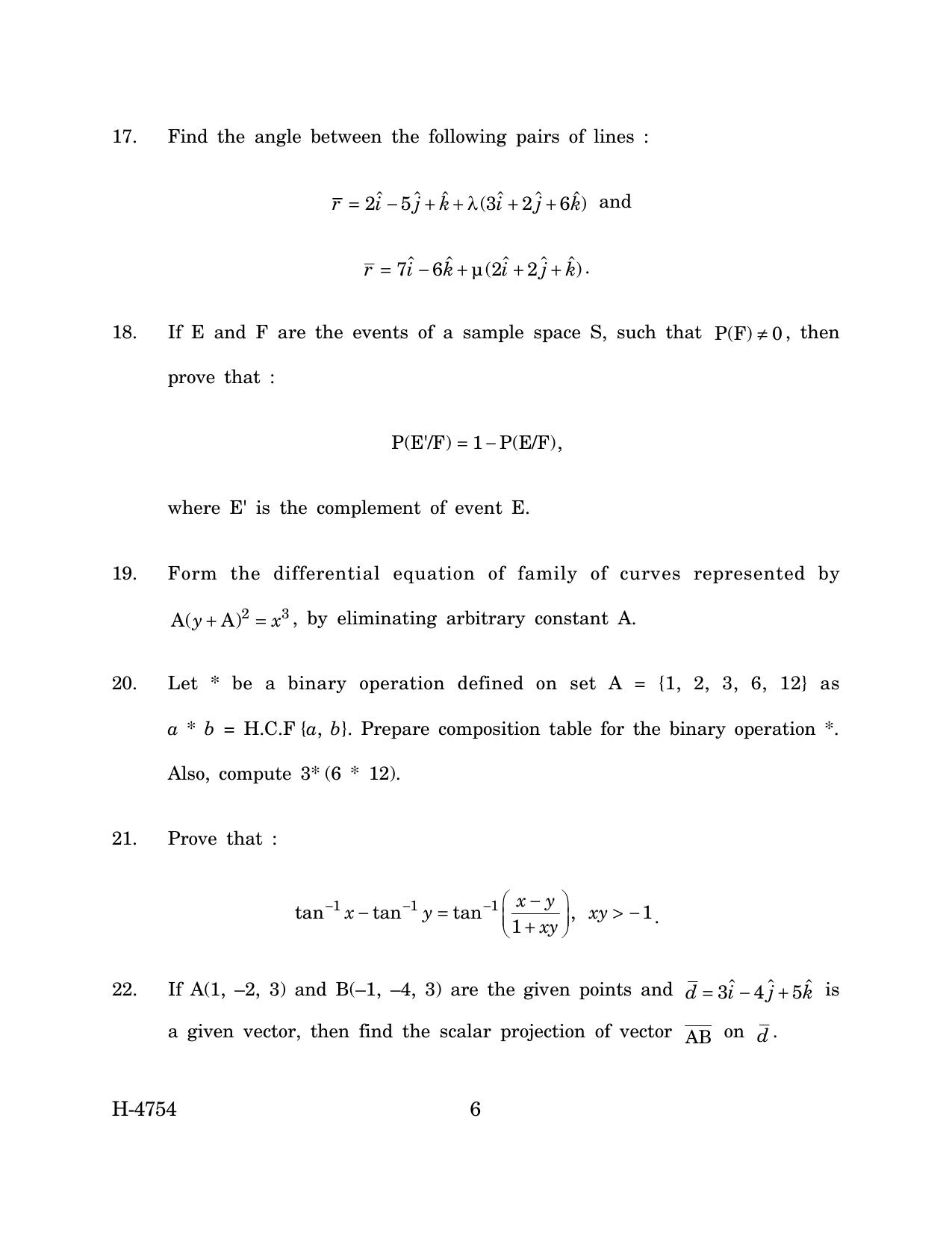 Goa Board Class 12 Mathematics (March 2024) Question Paper - Page 6