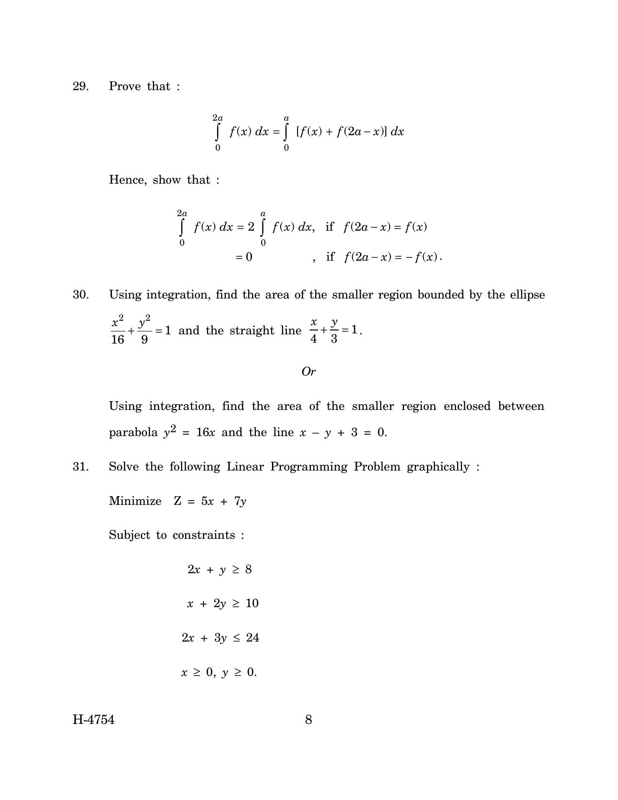 Goa Board Class 12 Mathematics (March 2024) Question Paper - Page 8