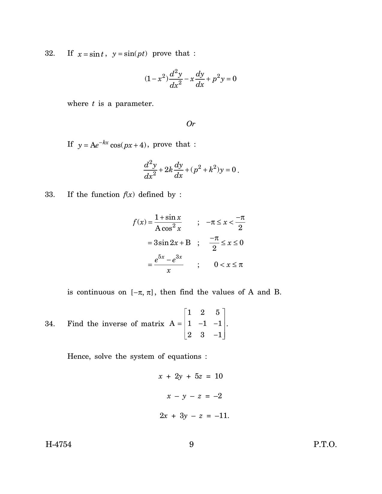 Goa Board Class 12 Mathematics (March 2024) Question Paper - Page 9